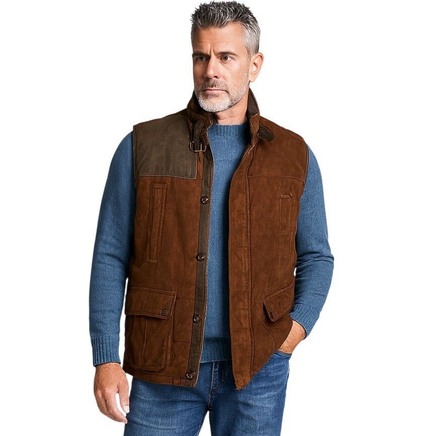 Cremieux Cremieux Leather Suede Quilted 10 Pkt Hunting Vest Gun Patch Size US XL / EU 56 / 4 - 1 Thumbnail