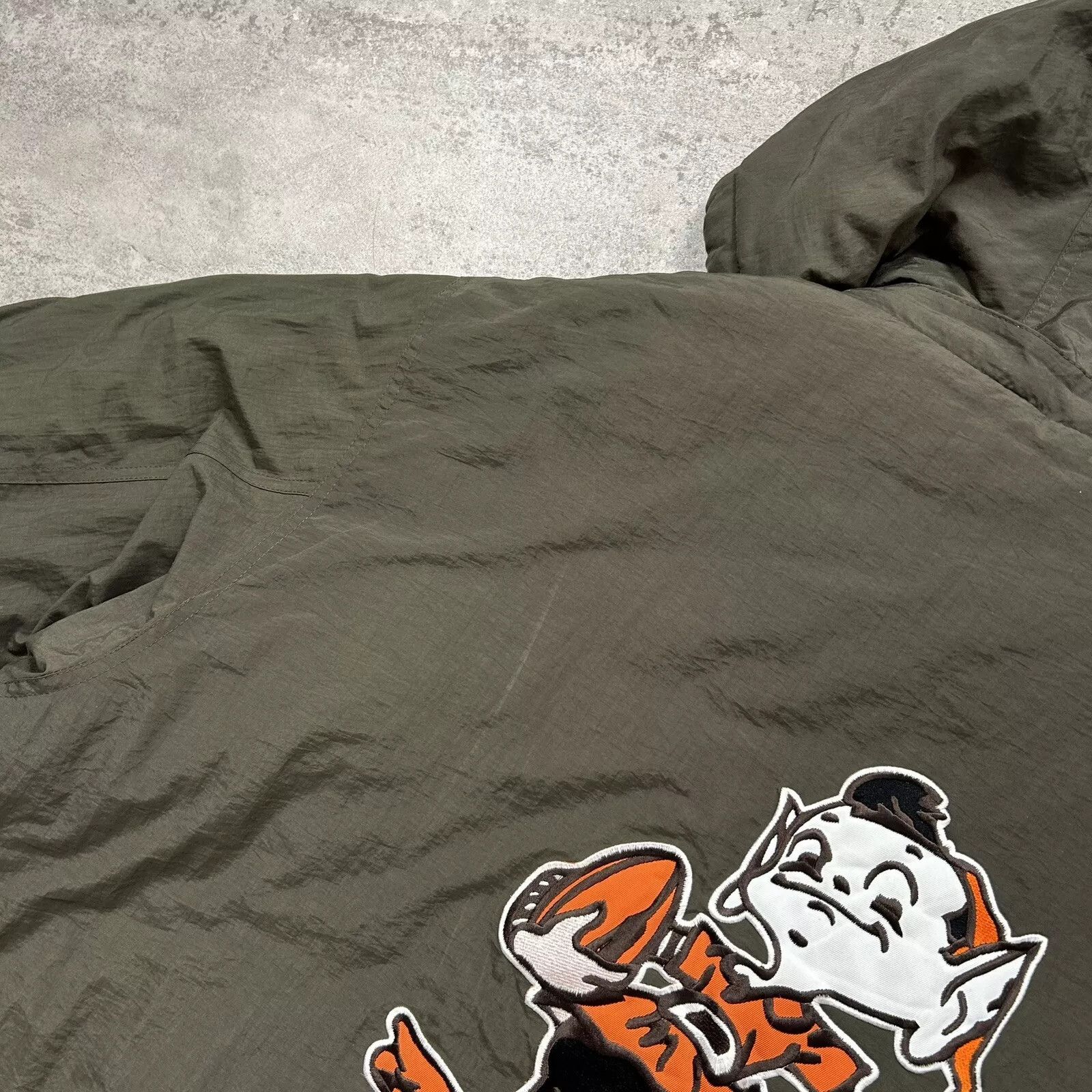 NFL × Reebok × Vintage 00s CLEVELAND BROWNS PUFFER JACKET GRIDIRON CLASSIC LOGO Size US XL / EU 56 / 4 - 9 Thumbnail