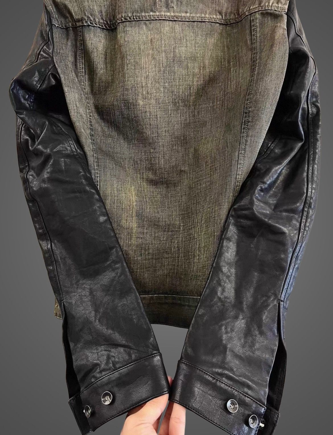 Rick Owens Rick Owens Dark Dust Hybrid Leather Slave Jacket from SS10 Size US S / EU 44-46 / 1 - 4 Thumbnail