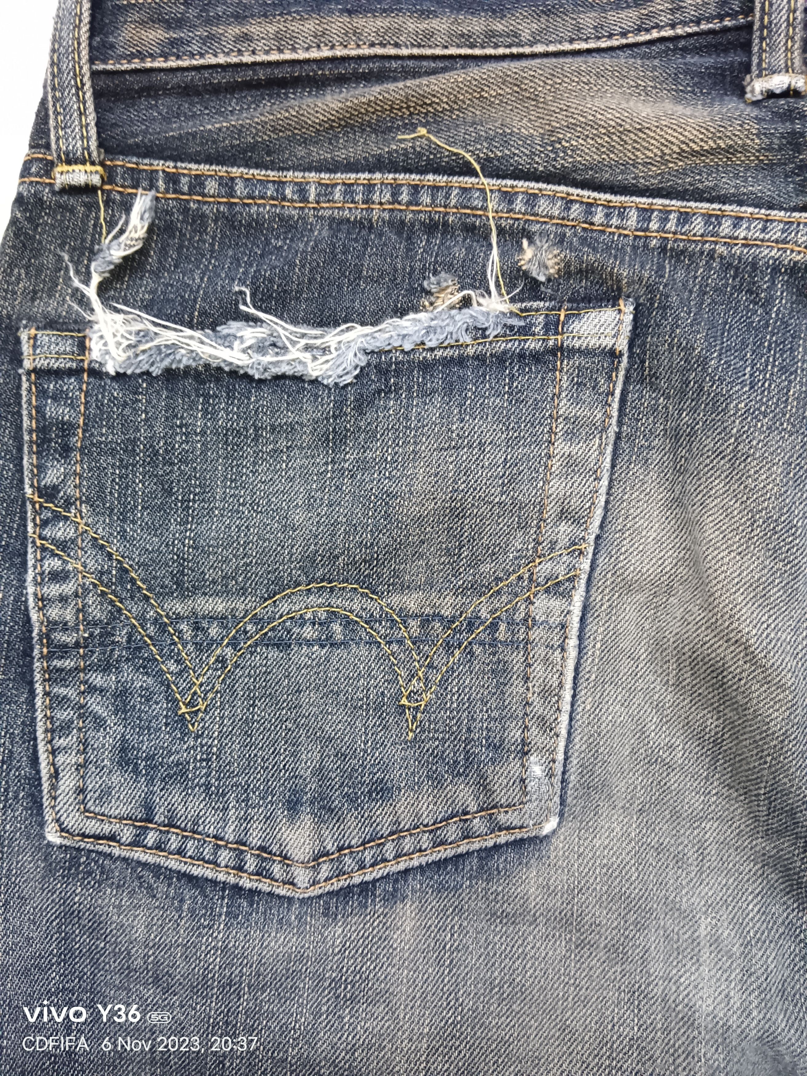 Edwin 💥 Selvedge 💥 Edwin 505 ZXX Distressed Denim Size US 31 - 7 Thumbnail