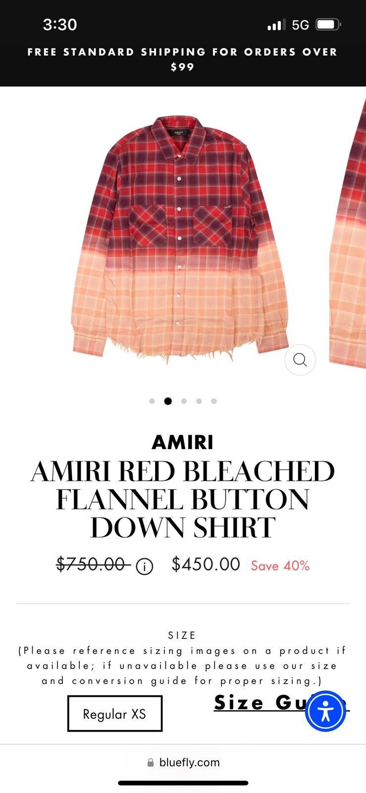 image of Amiri Red Bleached Flannel (Multiple Available), Men's (Size Small)