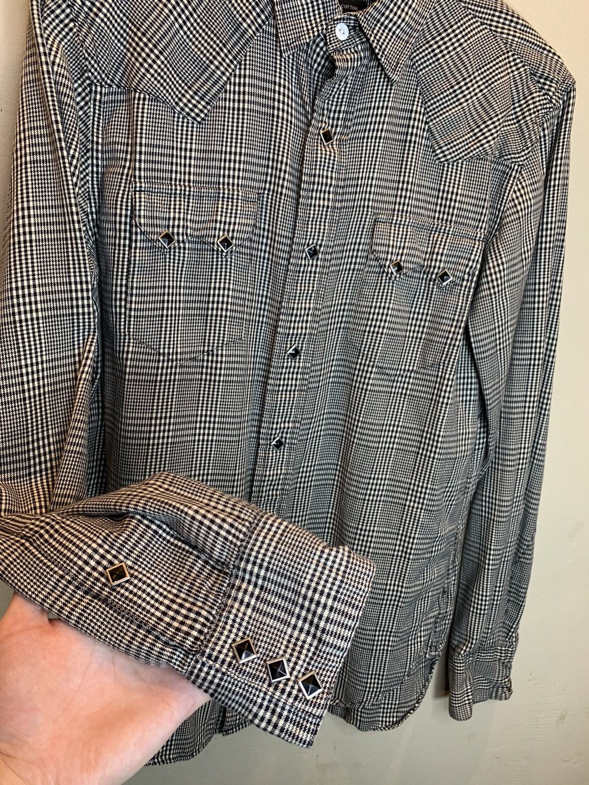 RRL Ralph Lauren RARE* RRL Ralph Lauren Houndstooth Western Snap Button Shirt Size US S / EU 44-46 / 1 - 3 Thumbnail