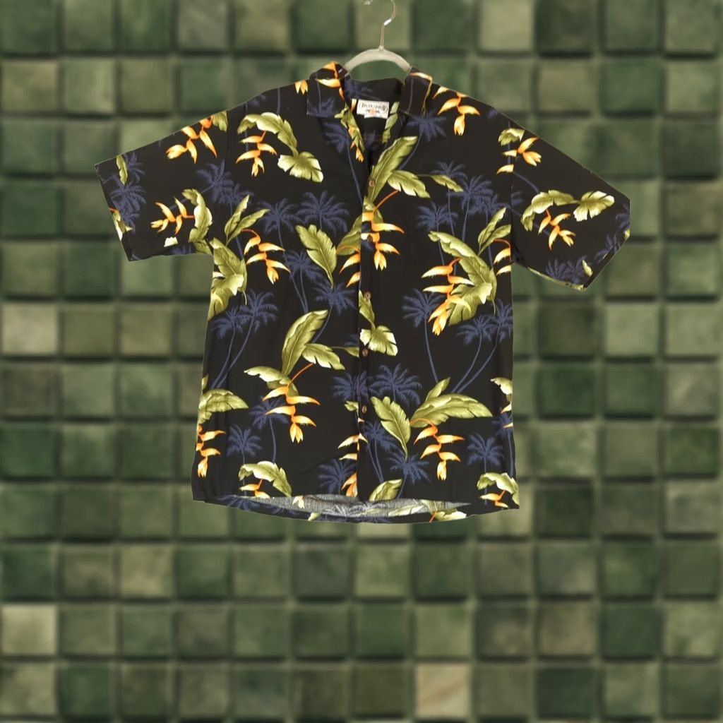 Vintage VINTAGE Pacific Legend Shirt Mens L Black Floral Cotton Hawaiian Aloha Camp USA Short Sleeve Button-Up Pocketed Mens Size US L / EU 52-54 / 3 - 1 Thumbnail