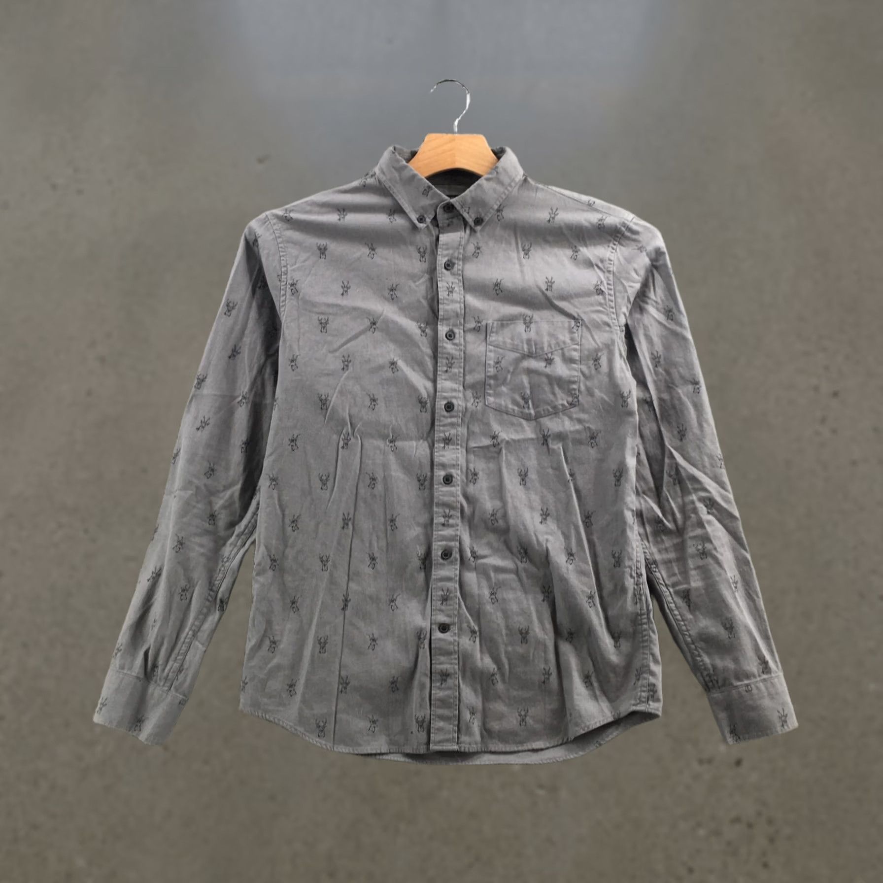 Banana Republic Banana Republic Button-Down Dress Shirt Mens M Gray Long Sleeve Collared Shirt Size 40R - 1 Thumbnail