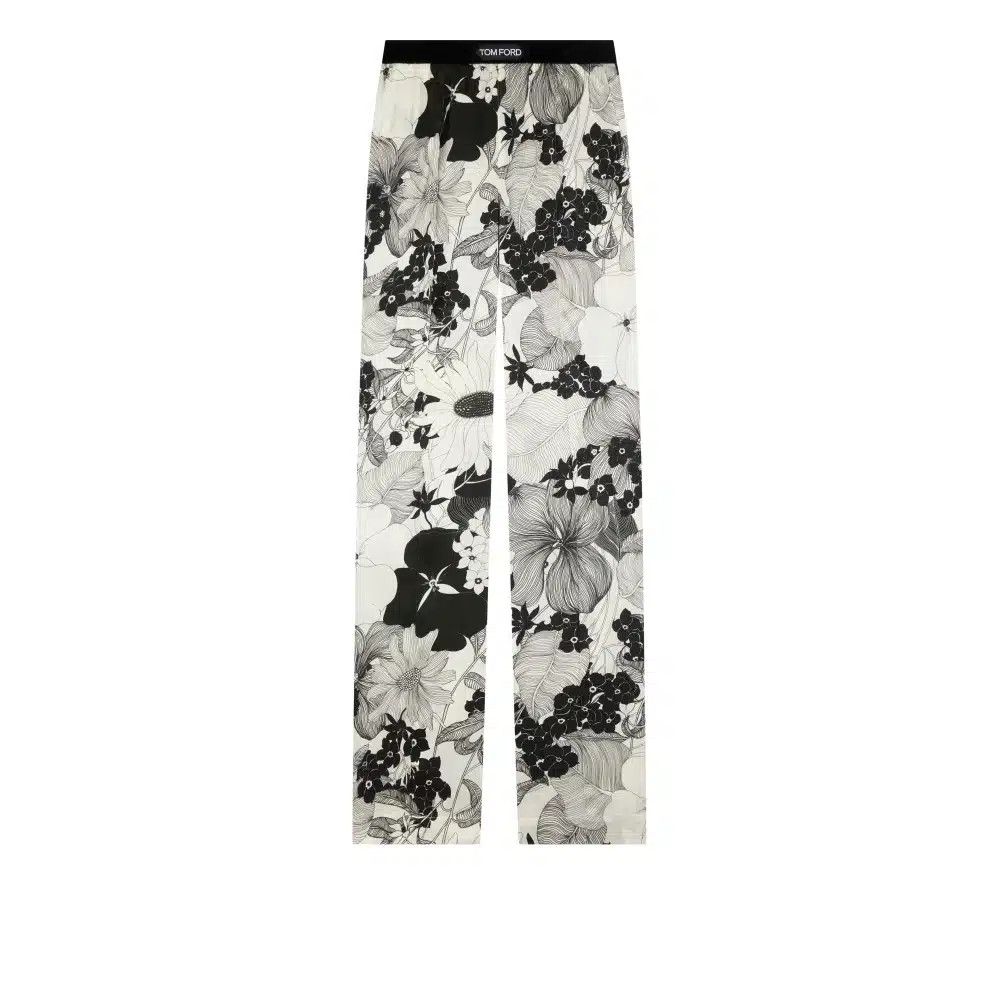 Tom Ford o1loc1c0525 ABJ320 Graphic Floral Print Pj Pant Multicolor Size 26" / US 2 / IT 38 - 1 Thumbnail