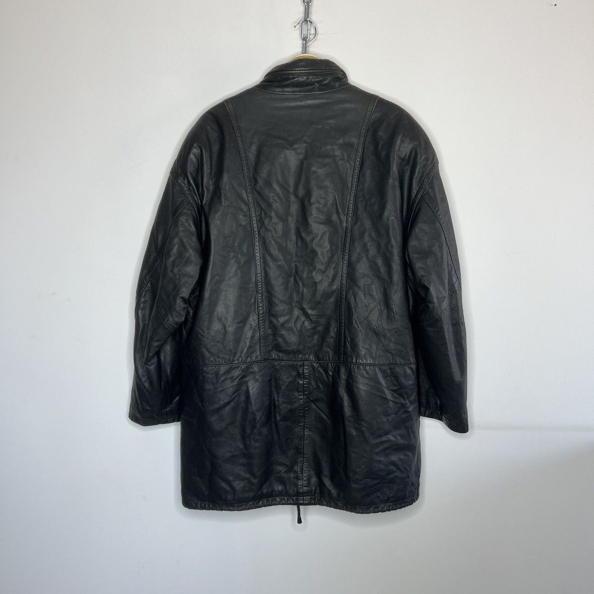 Burberry Burberrys Leather Jacket Coat Black Classic Nova Check Size US XL / EU 56 / 4 - 9 Thumbnail