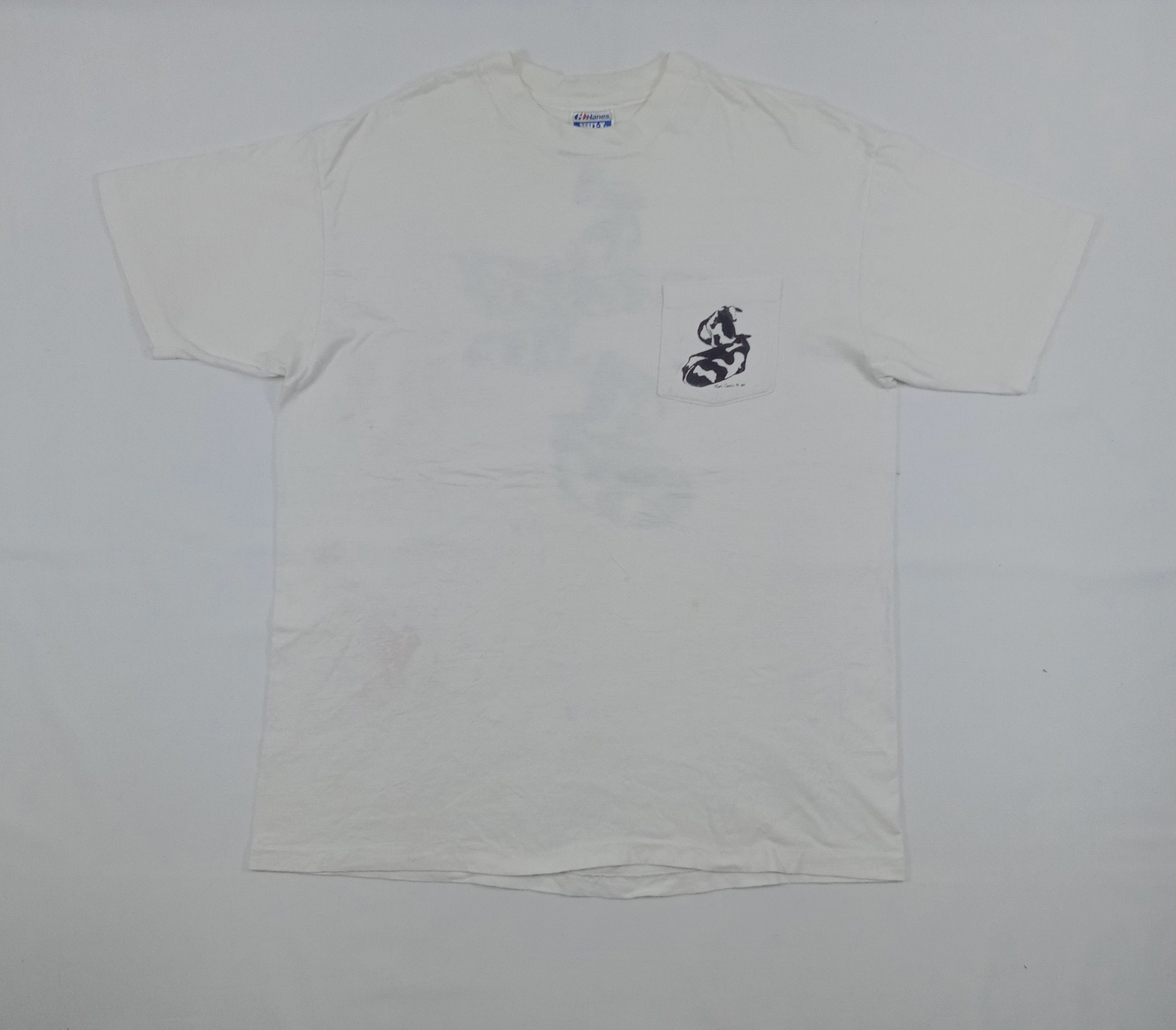 Hanes Vintage 80s Hanes Ruth Conklin Art Single Pocket T Shirt Size US XL / EU 56 / 4 - 4 Thumbnail