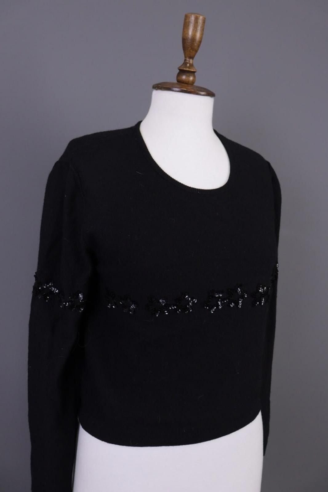 Sonia Rykiel Sonia by Sonia Rykiel Black Wool Angora Knit Sweater 40 / M Size M / US 6-8 / IT 42-44 - 6 Thumbnail