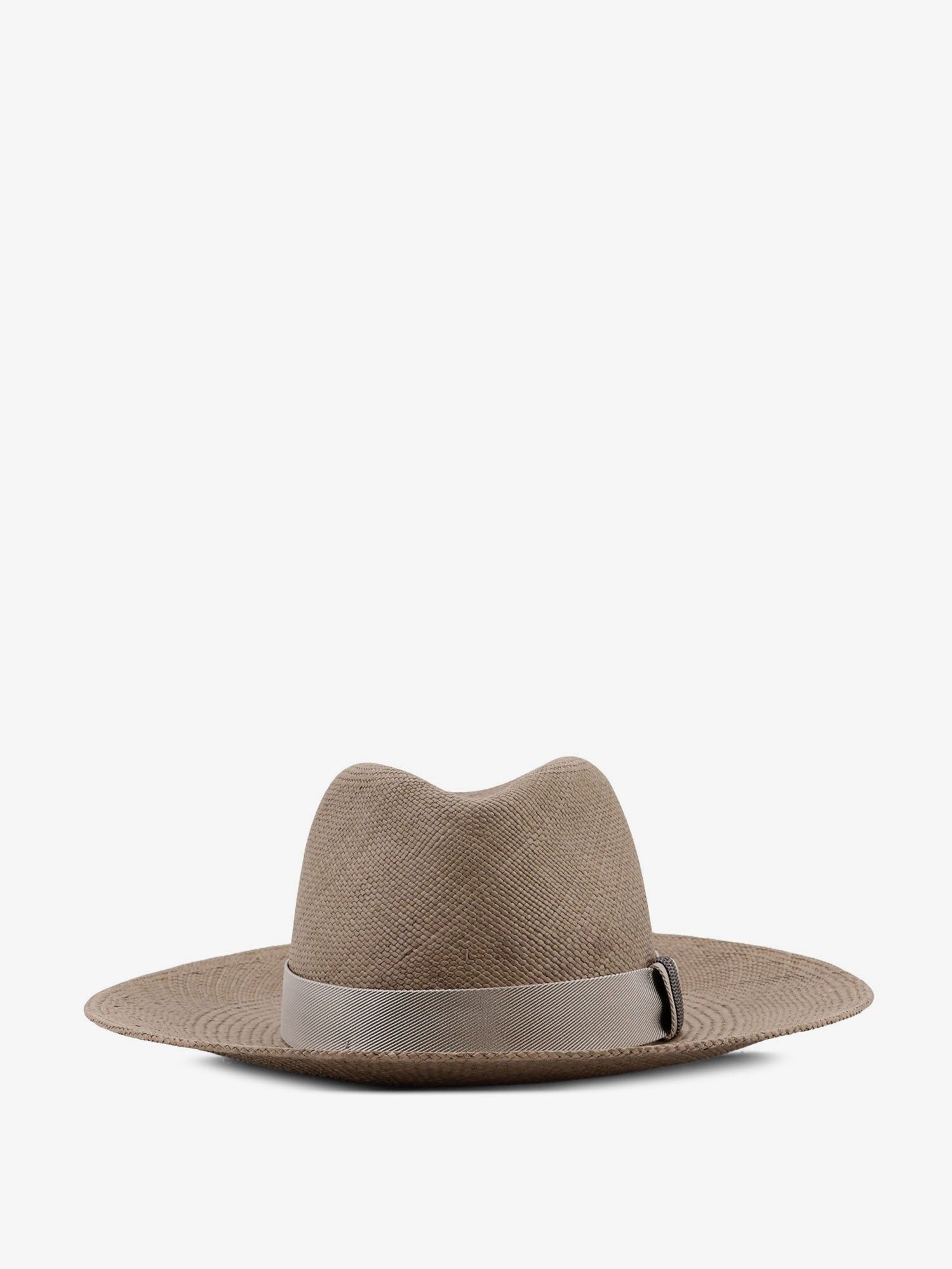 Brunello Cucinelli Raffia Fedora Hat With Monili Detail Size ONE SIZE - 1 Thumbnail