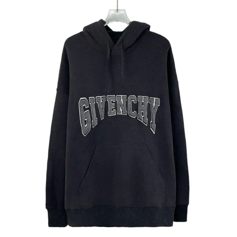 Givenchy Givenchy Black Grey Wool Hoodie for Men 0089 Size US S / EU 44-46 / 1 - 1 Thumbnail