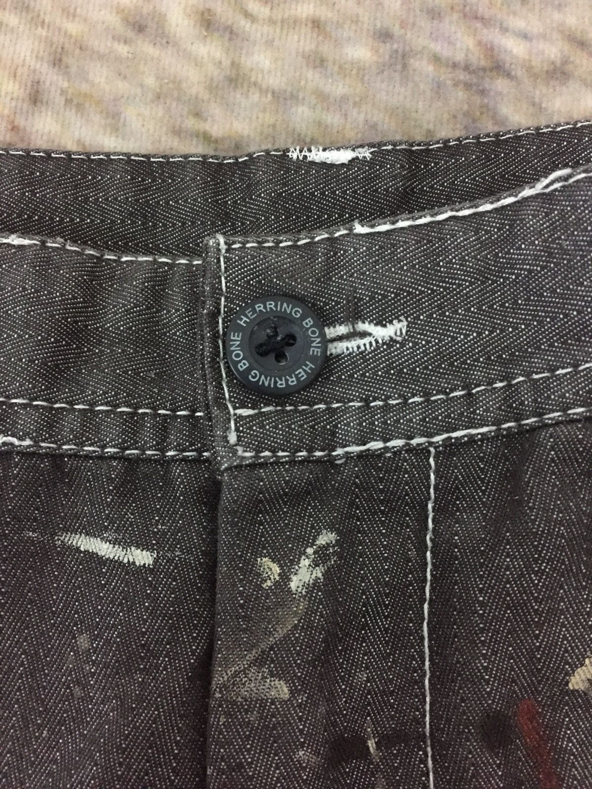 Hysteric Glamour 🔥Rare🔥Herringbone multipocket painted art cargo pant Size US 29 - 6 Thumbnail