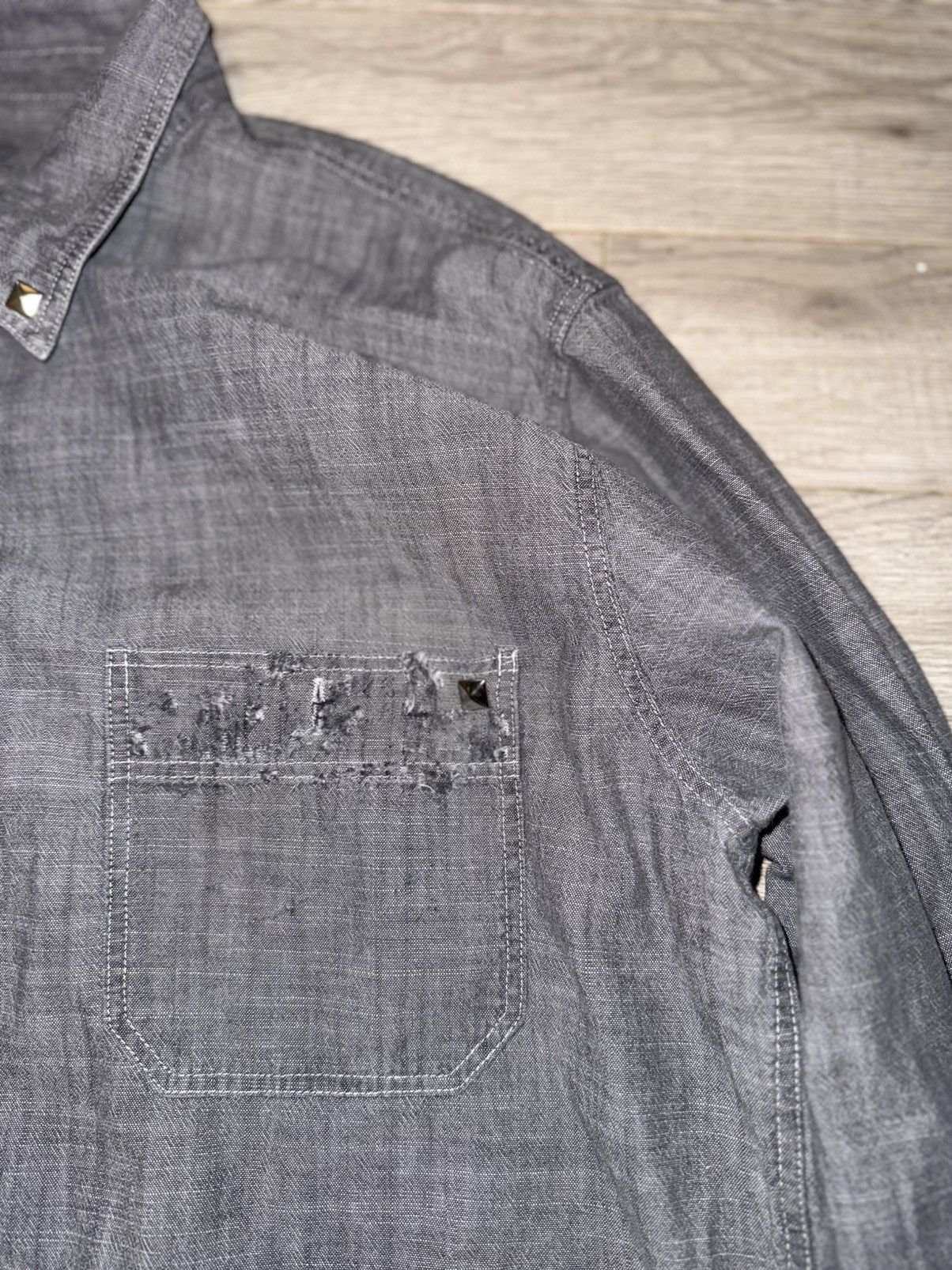 Southpole custom distressed button up Size US XL / EU 56 / 4 - 3 Thumbnail