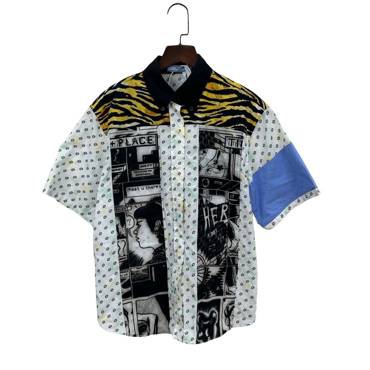 Prada Prada Comic Print Short Sleeve Shirt Size 40 Size US M / EU 48-50 / 2 - 1 Thumbnail