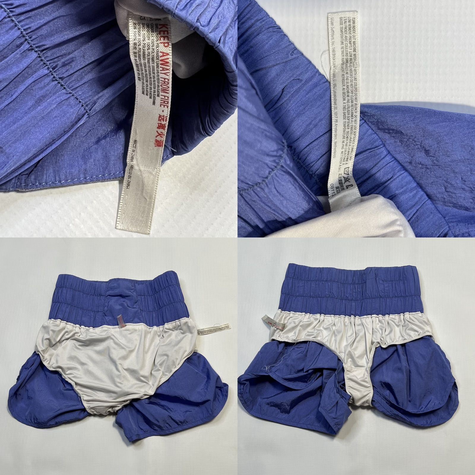 Free People Free People Movement Shorts Womens Small Blue High Waisted Lined Athletic Slim Fit Smocked Casual Activewear Size 28" / US 6 / IT 42 - 8 Thumbnail