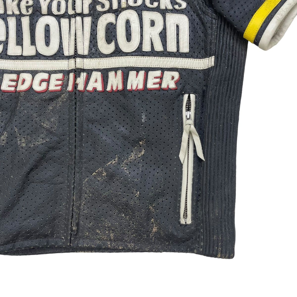 Japanese Brand Black Running Racing Yellowcorn GenuineLeather Short Sleeve Size US L / EU 52-54 / 3 - 6 Thumbnail