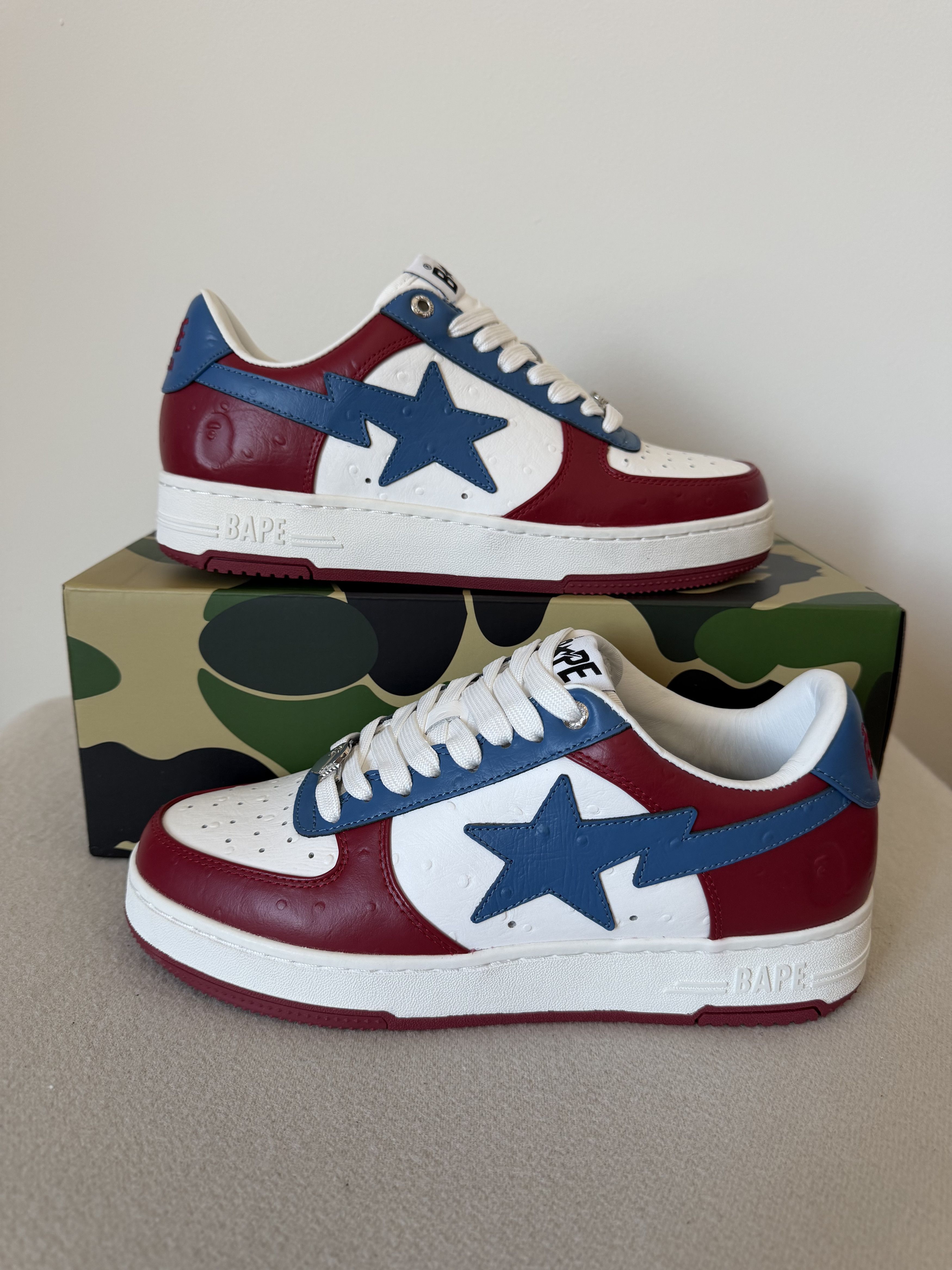 Bape Bape Sta #3 Ostrich in Red Blue Size US 12 / EU 45 - 2 Thumbnail