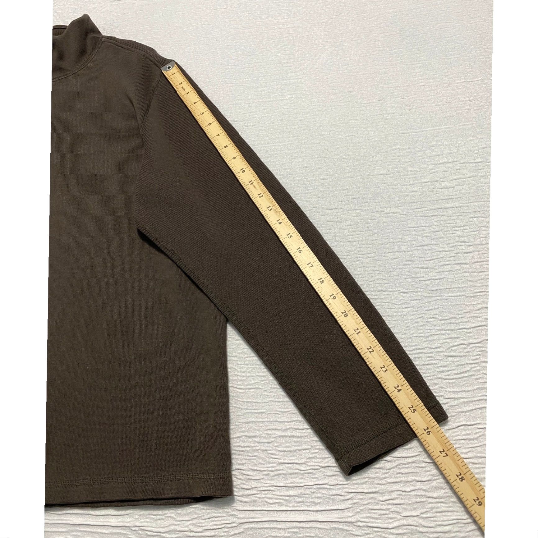 Banana Republic Banana Republic Mens XL Brown 1/4 Zip Mock Neck Long Sleeve Cotton Pullover Size US XL / EU 56 / 4 - 7 Thumbnail