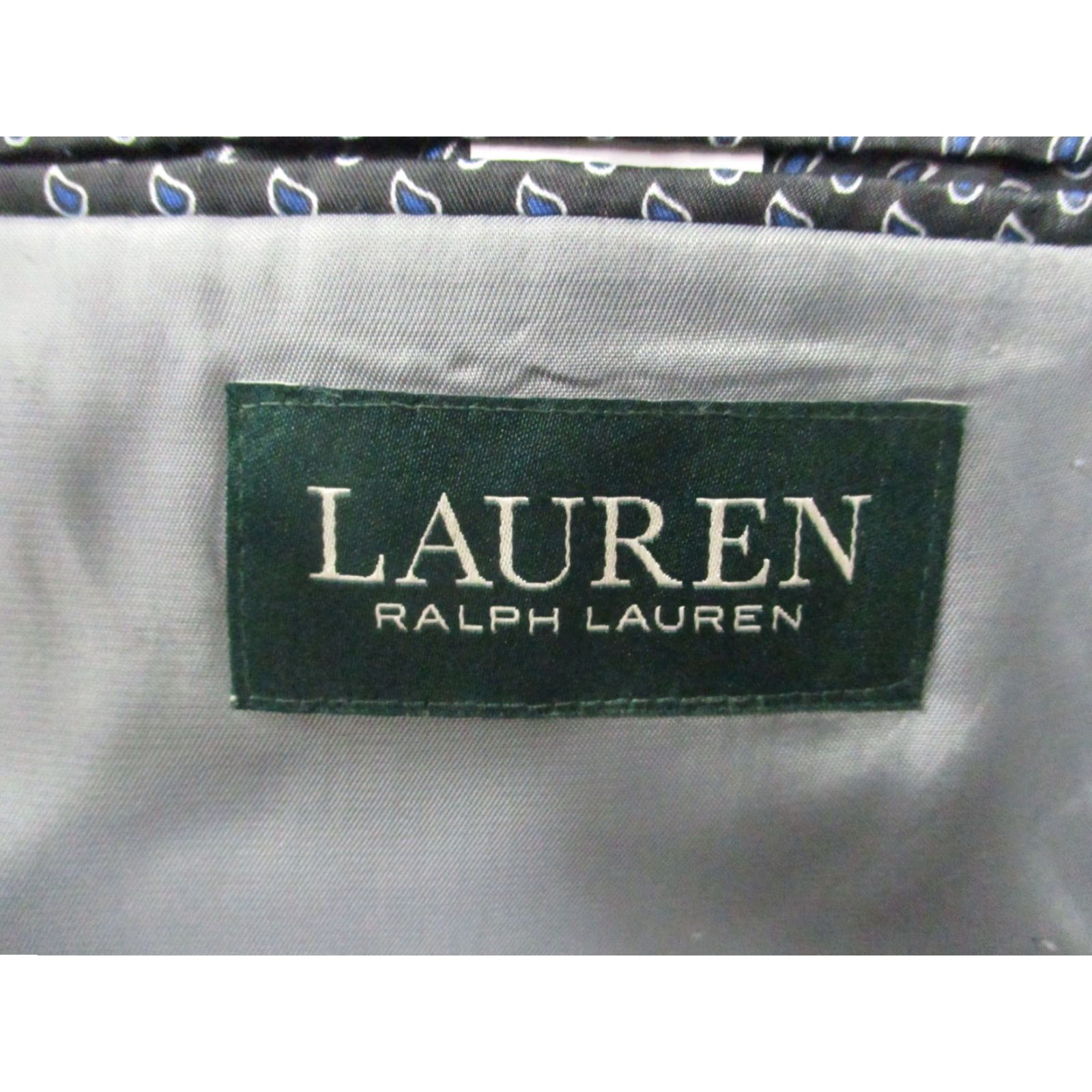 Ralph Lauren VINTAGE LAUREN RALPH LAUREN Blazer 44R Gray Plaid Polyester Stretch Jacket Single-Breasted Notch Lapel Men Size 44R - 4 Thumbnail
