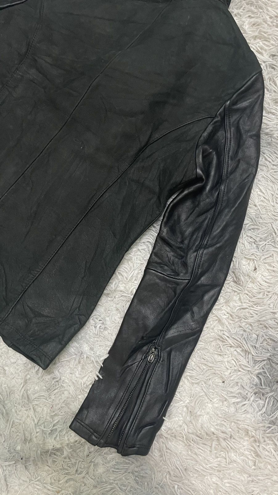 2000s GOSTAR DE FUGA COWHIDE AND SHEEP LEATHER JACKET RARE