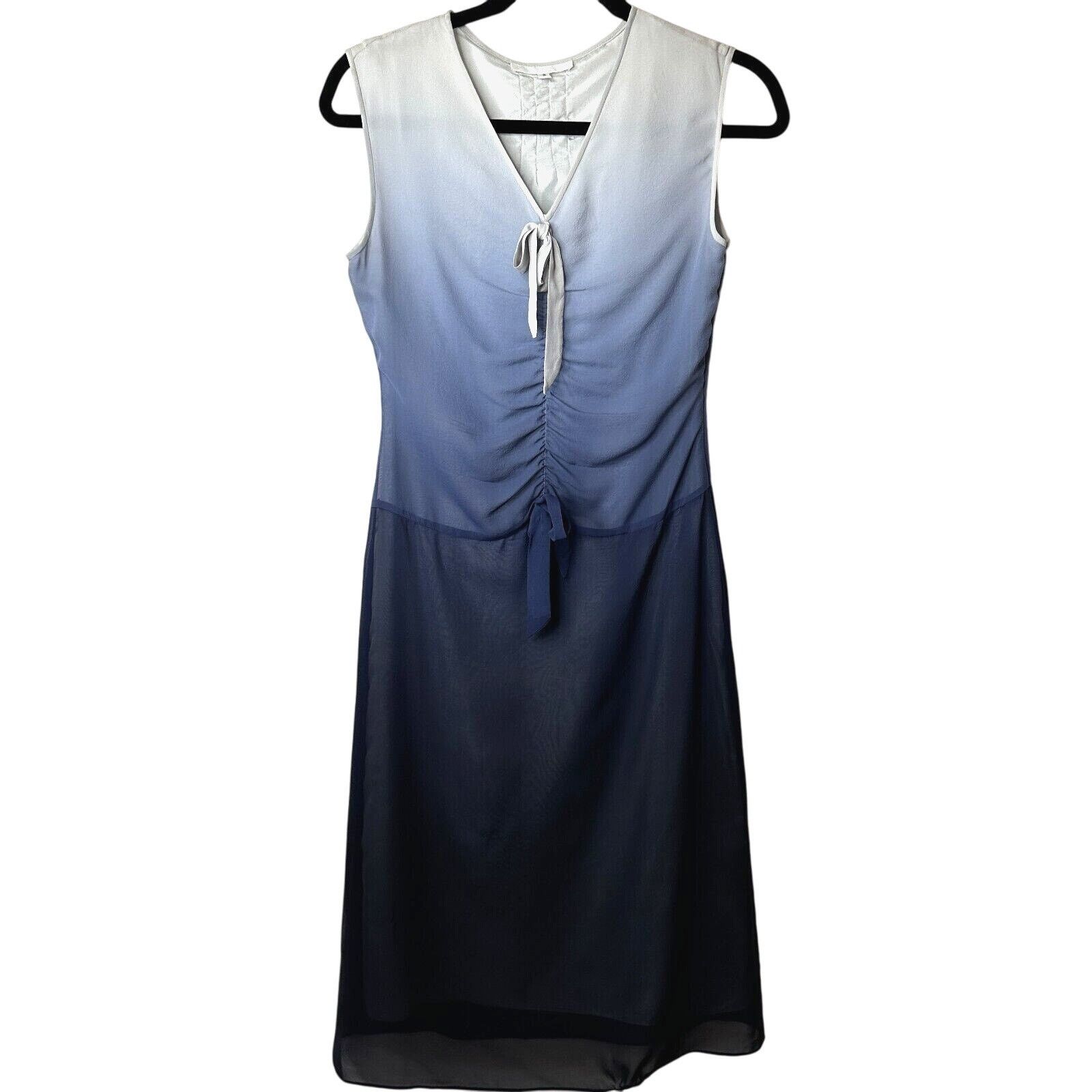 Jil Stuart Jill Stuart Silk Gray Navy Ombre Sleeveless Dress VNeck Zip Size XS / US 0-2 / IT 36-38 - 1 Thumbnail