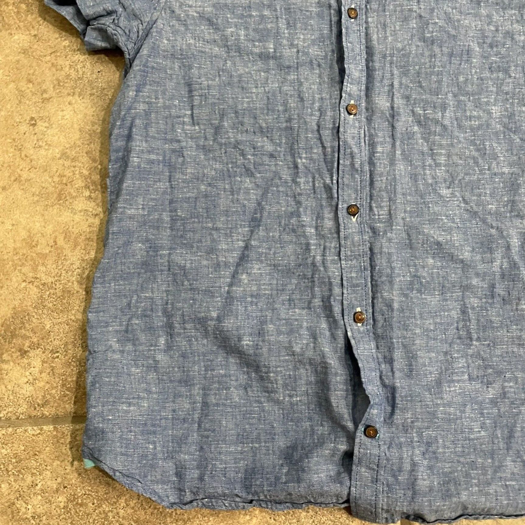 Vintage Tenth Ocean Shirt Button-Down Men’s Short Sleeve Linen Blue Size S Mens Size US S / EU 44-46 / 1 - 3 Thumbnail