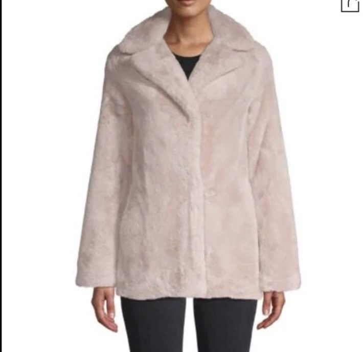 Elie Tahari TAHARI violet faux fur coat in pale pink Size S / US 4 / IT 40 - 1 Thumbnail