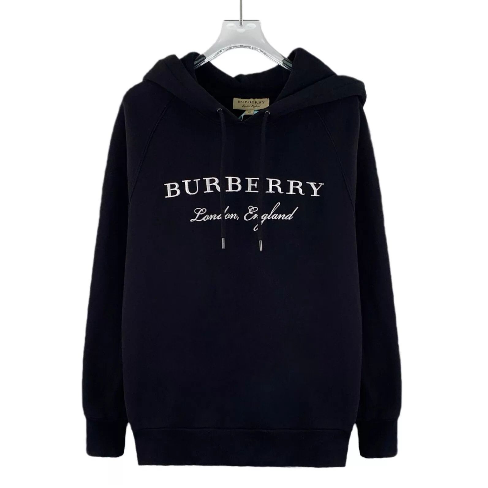 Burberry Burberry Black Logo Embroidered Cotton Hoodie XS Size US XS / EU 42 / 0 - 1 Thumbnail