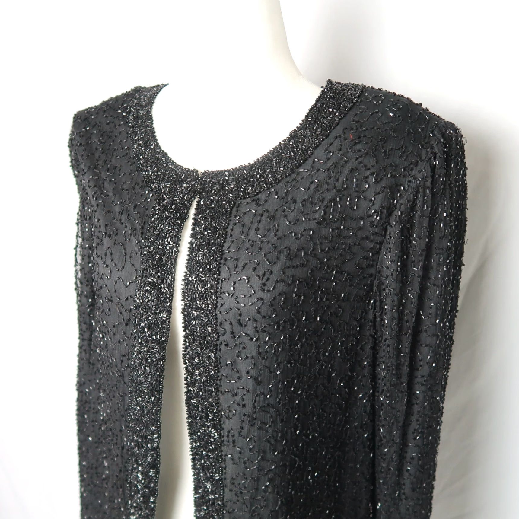 Vintage VINTAGE Stenay black silk beaded jacket NWT Size Medium 90s Size M / US 6-8 / IT 42-44 - 2 Thumbnail