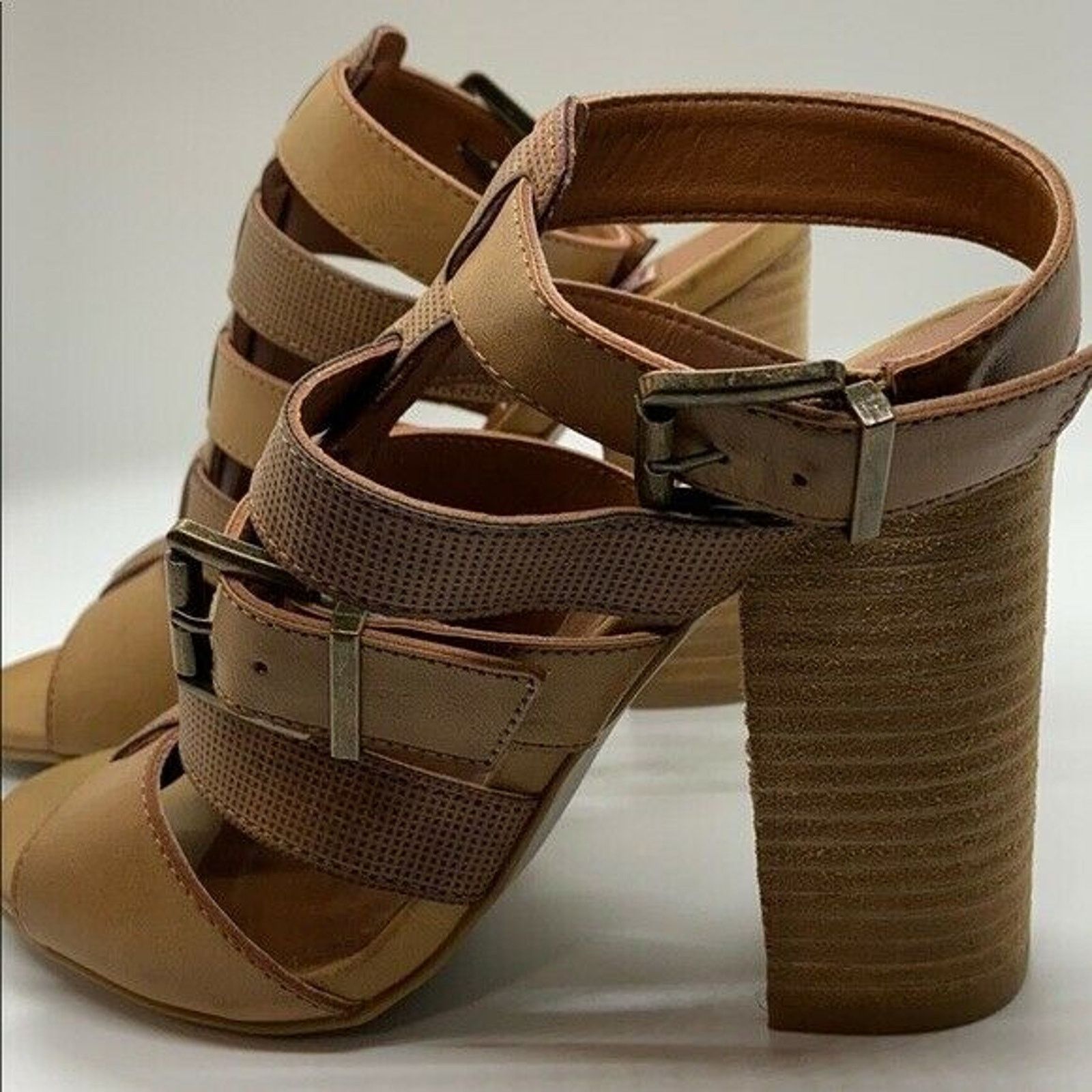 The Unbranded Brand Dolce by Mojo Moxy Caged Sandals Womens Sz 6.5 Stacked Heel Size US 6.5 / IT 36.5 - 5 Thumbnail