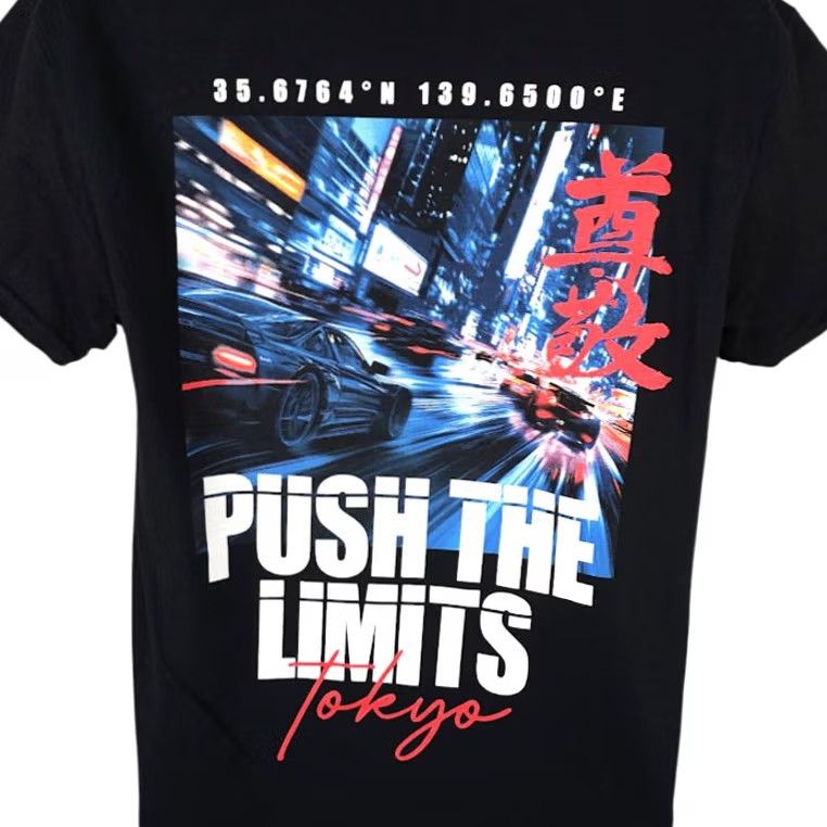 Vintage Poison Tokyo Racing T Shirt Mens Size Medium Black Push The Limits Japanese Japan Graphic Tee Racing Mens Size US M / EU 48-50 / 2 - 2 Thumbnail