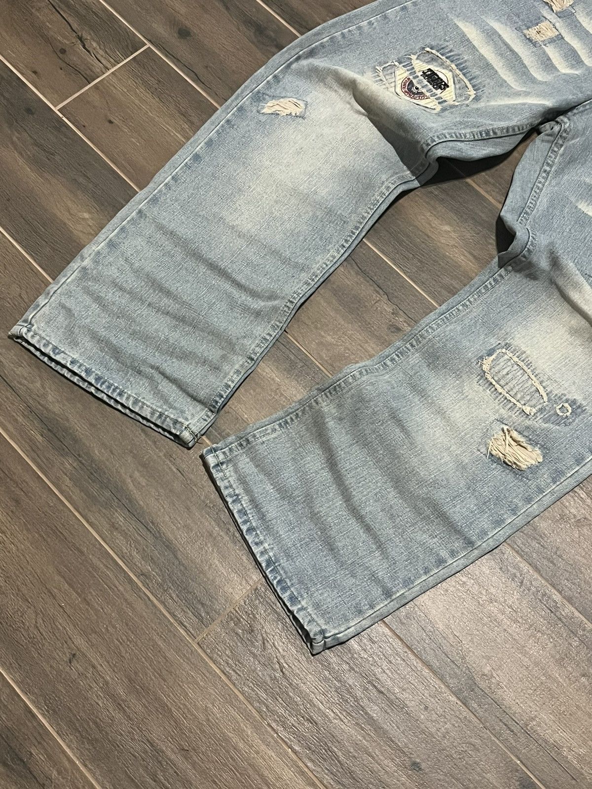 Hysteric Glamour × If Six Was Nine × Le Grande Bleu (L.G.B.) 2000 s flared distress japan denim pants y2k style Size US 33 - 3 Thumbnail