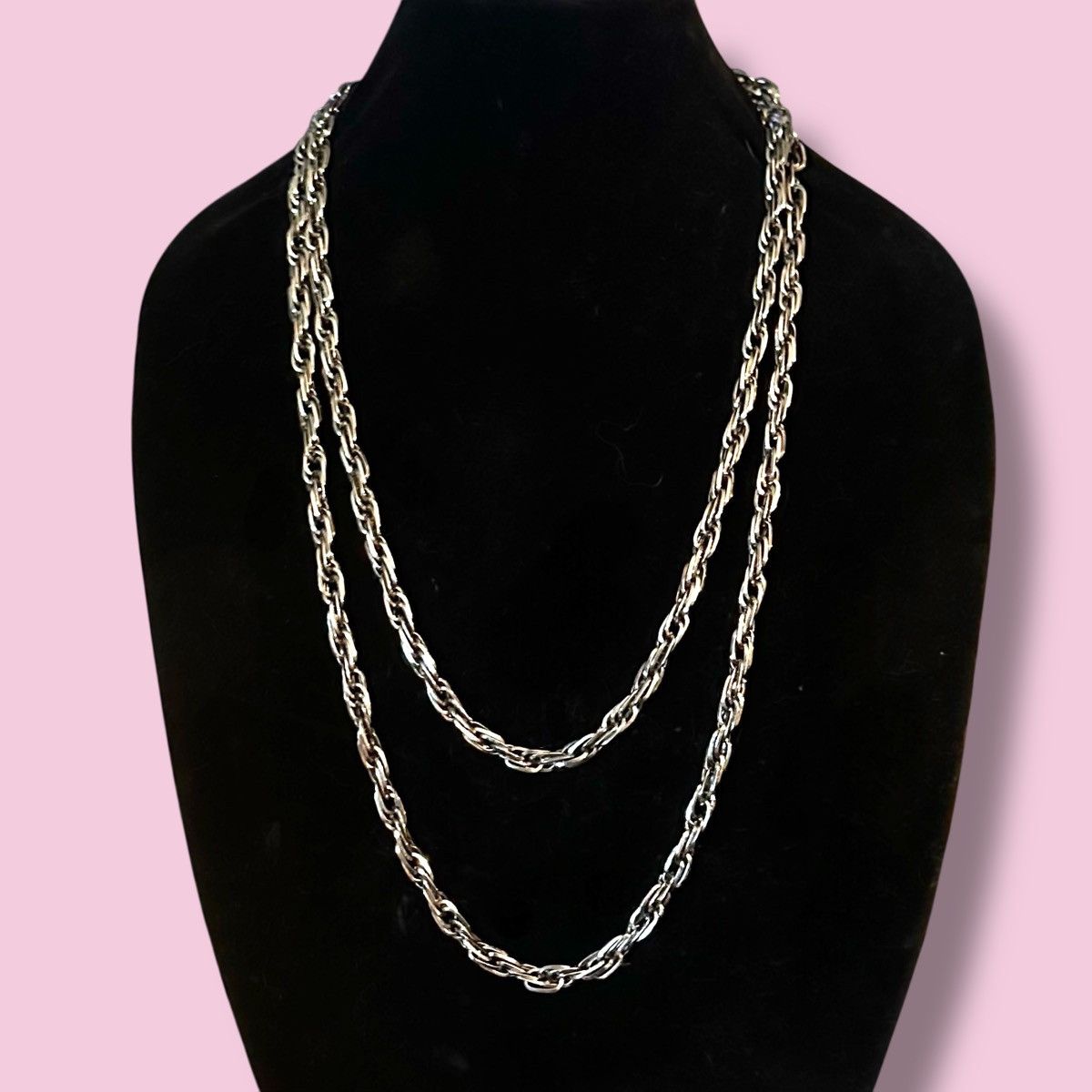 Monet Vintage Monet long silver multi oval links chain necklace Size ONE SIZE - 1 Thumbnail