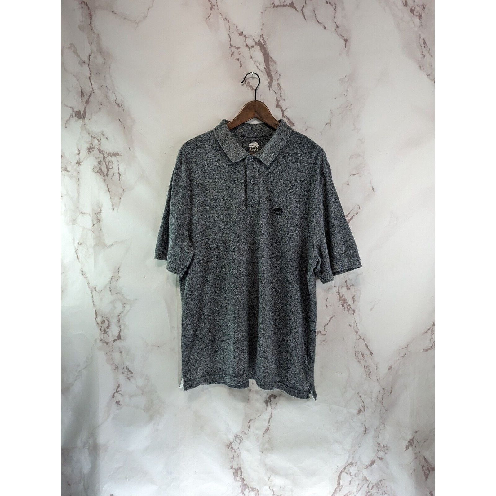 Roots Roots Shirt Mens XL Gray Polo Short Sleeve Embroidered Logo Size US XL / EU 56 / 4 - 1 Thumbnail