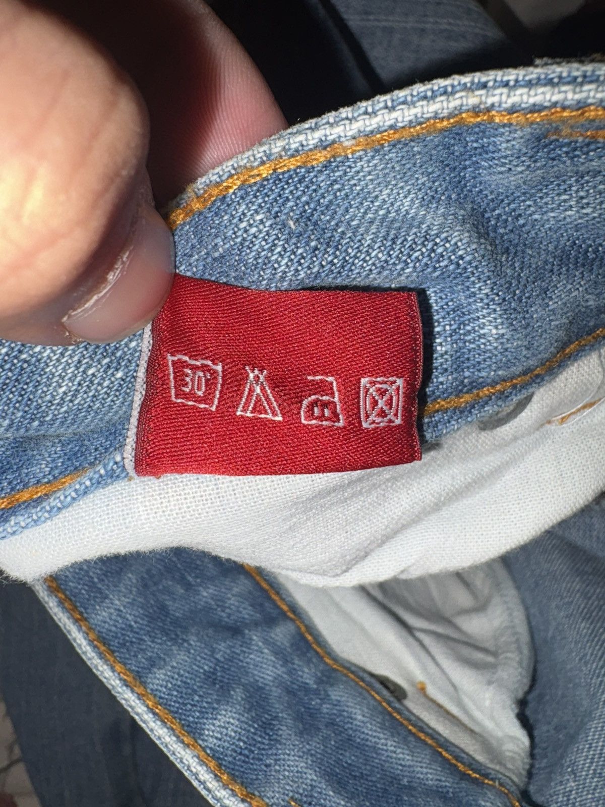 Japanese Brand VTG 2000’s Blue Coral Y2K Flare Jeans –Crossover Back Detail Size US 38 / EU 54 - 9 Thumbnail