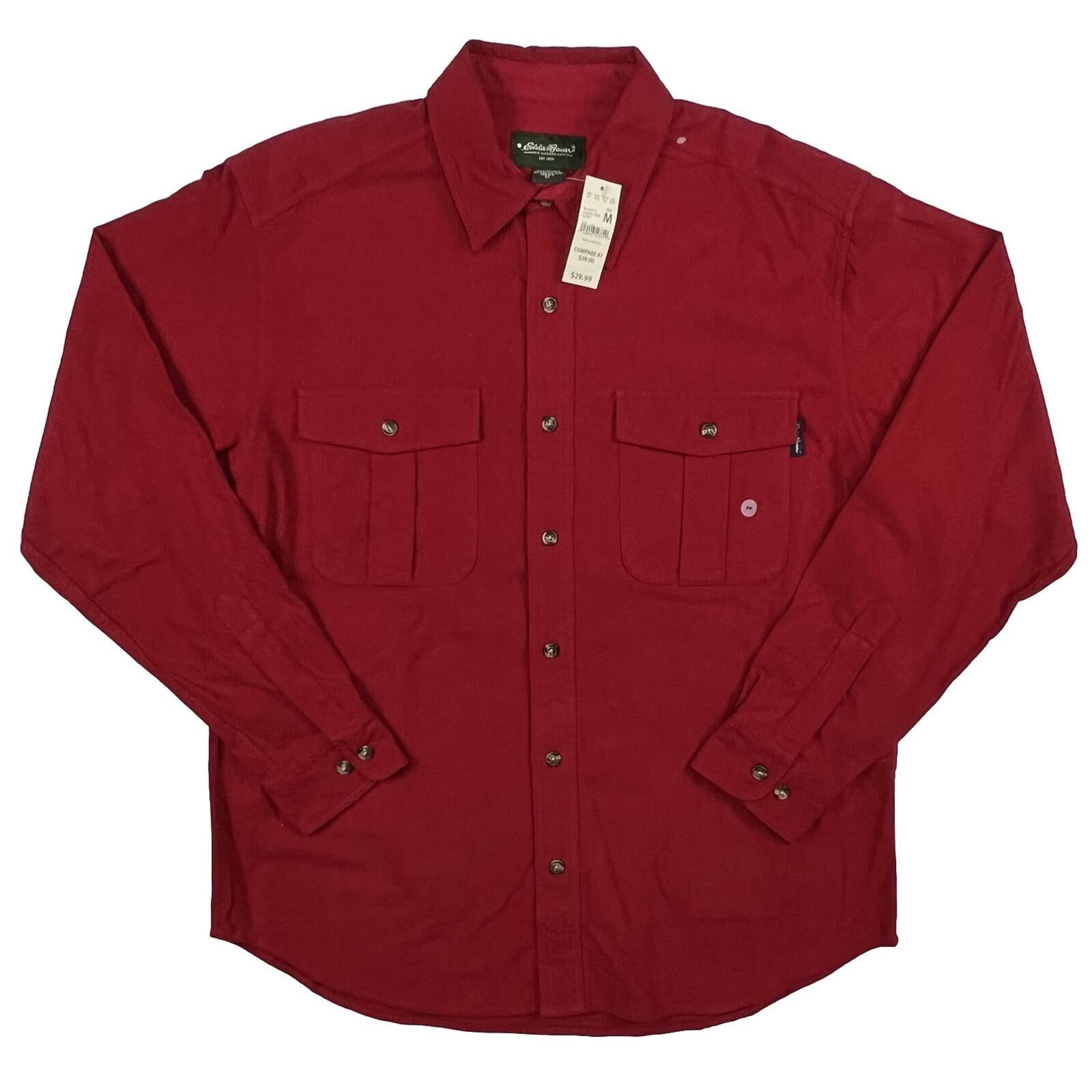 Eddie Bauer Eddie Bauer Flannel Shirt Medium Red Heavyweight Cotton Y2K ...