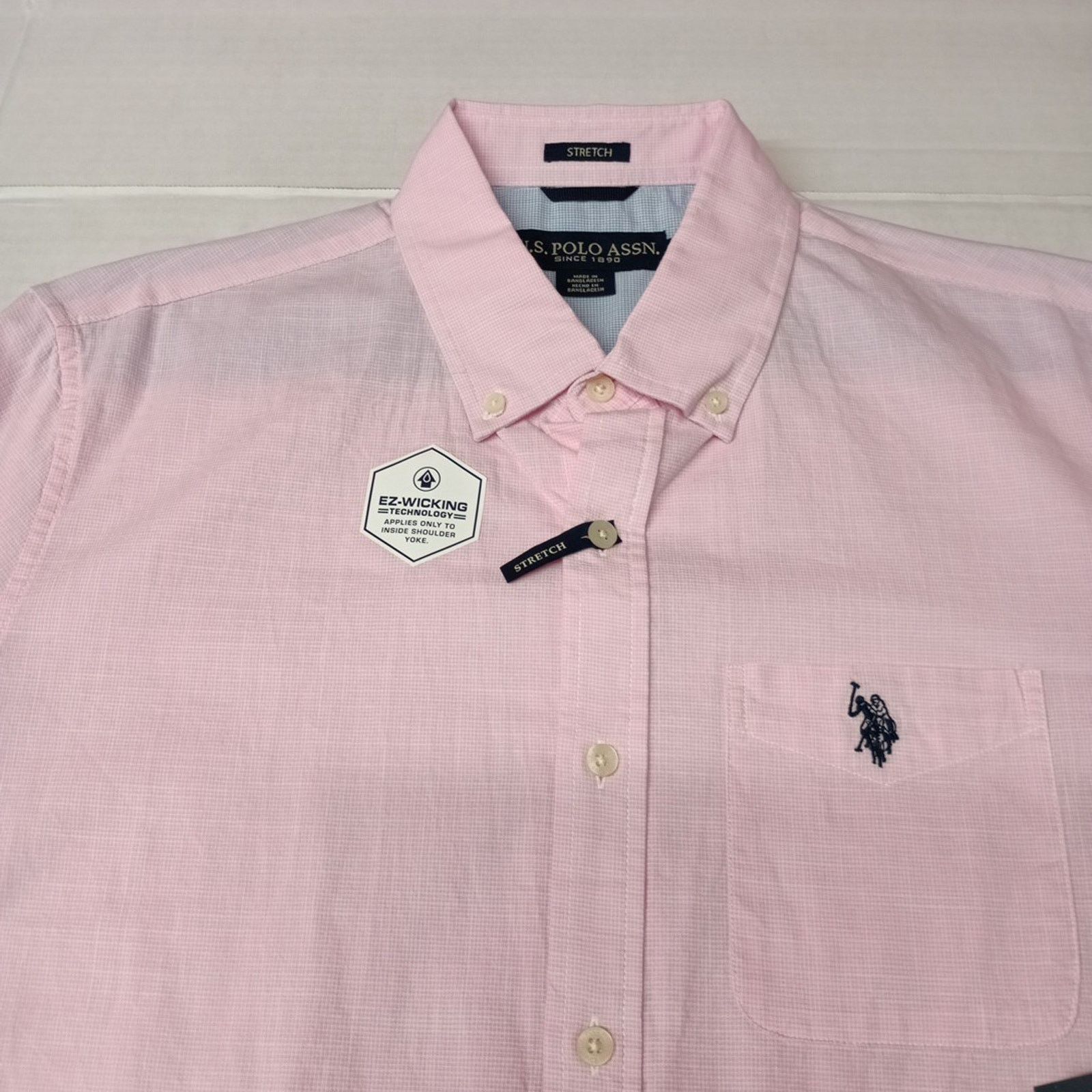 U.S. Polo Assn. U.S. Polo Assn. Button Woven Shirt Men's M Pink Checkered Size US M / EU 48-50 / 2 - 3 Thumbnail