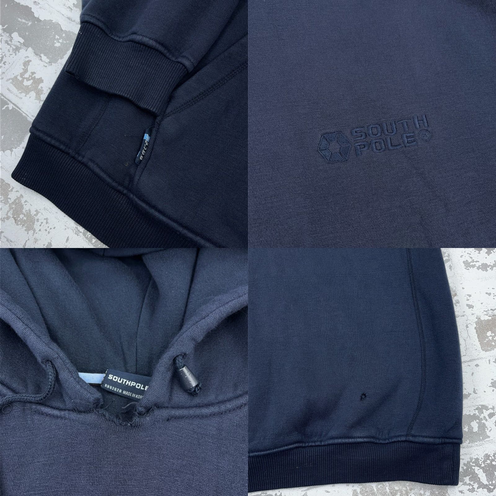 Southpole VINTAGE South Pole Hoodie Men 2XL Navy Blue Pullover Sweatshirt Fleece Hooded Size US XXL / EU 58 / 5 - 8 Thumbnail