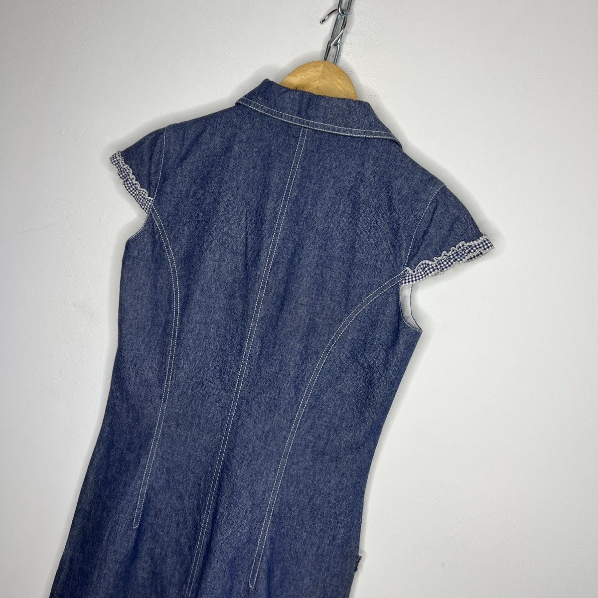 Designer × Japanese Brand René International Mini Denim Dress Uniform Preppy Style Size XS / US 0-2 / IT 36-38 - 8 Thumbnail