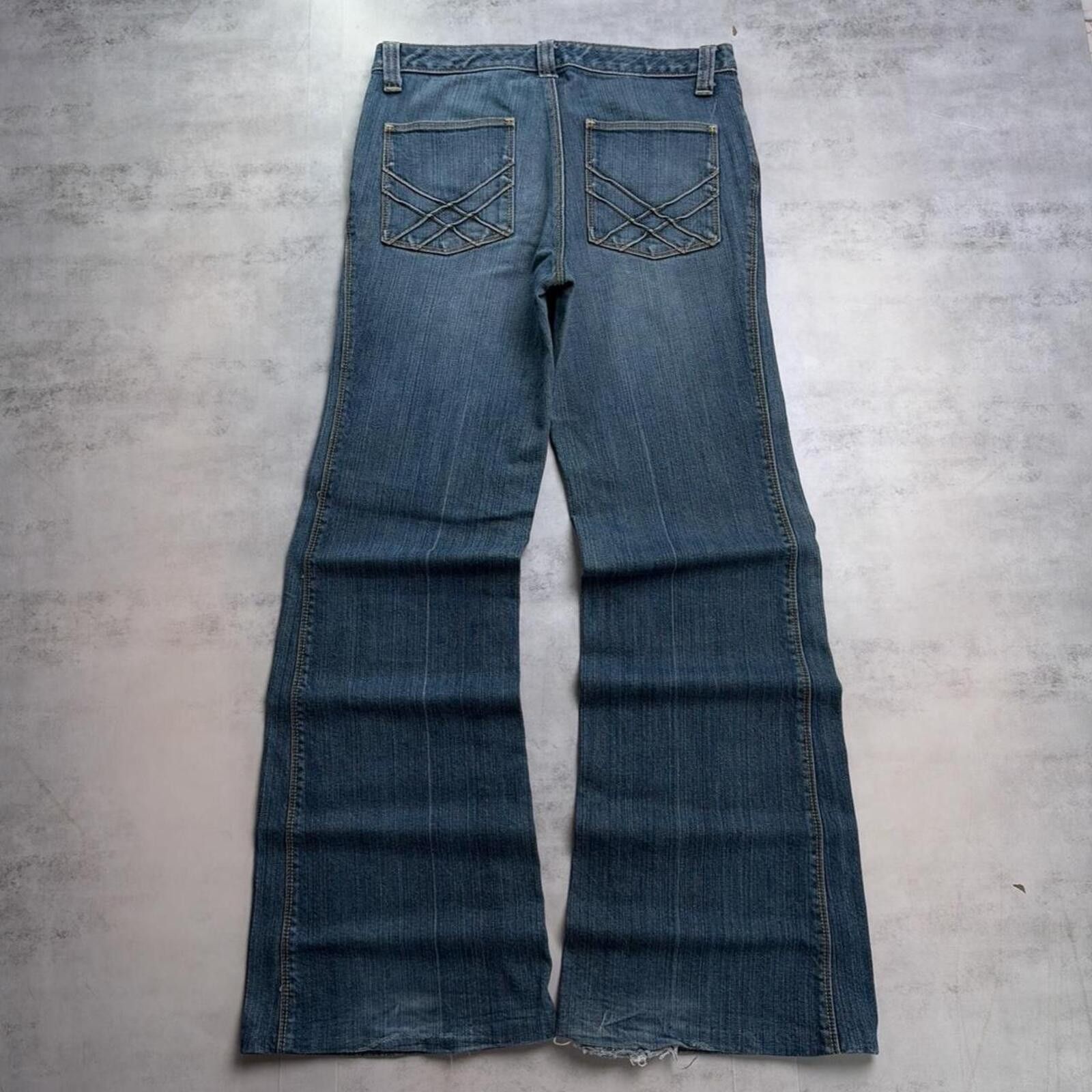 Gap Y2K Blue Gap Grunge Low Rise Flared Denim Jeans Size 30" / US 8 / IT 44 - 1 Thumbnail