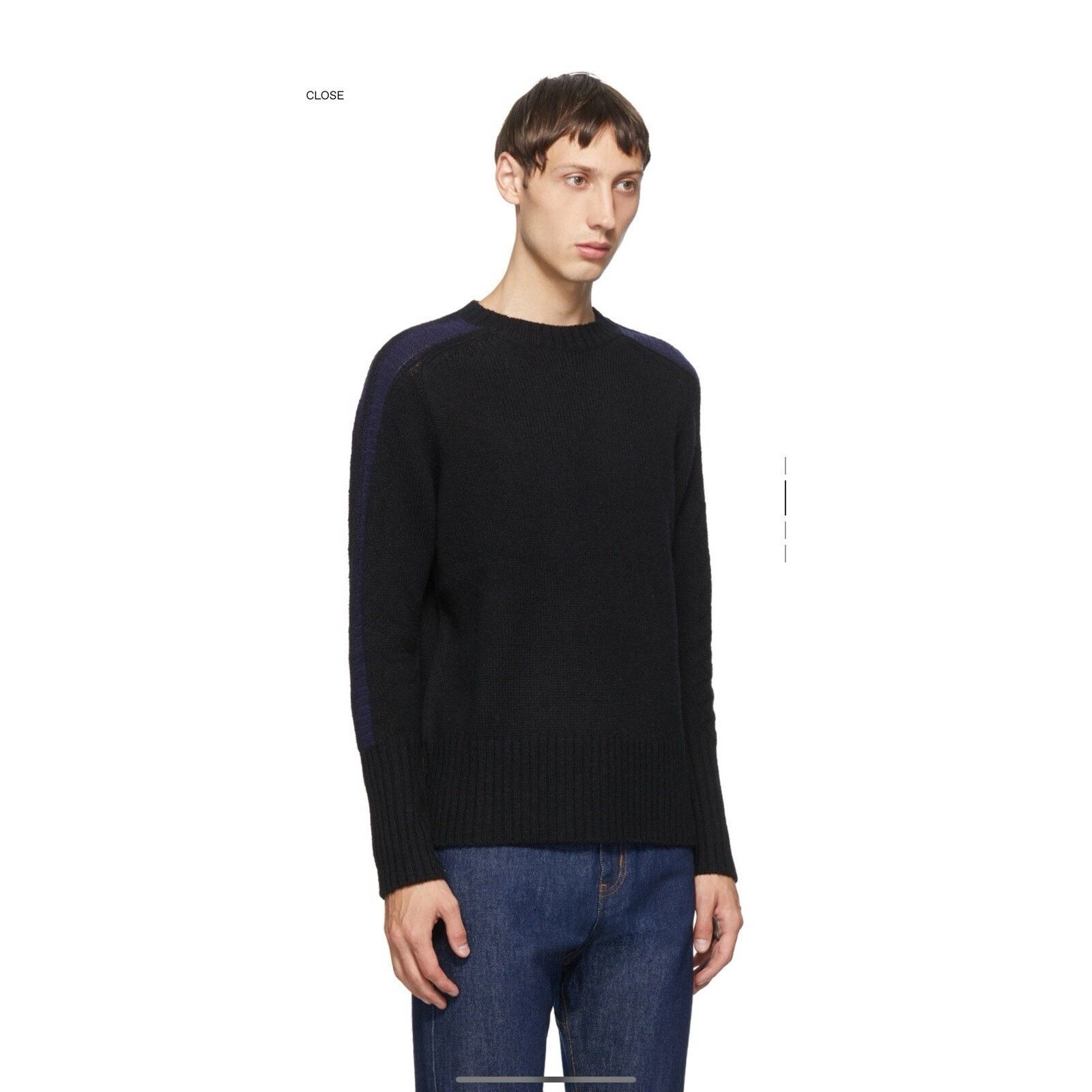 Random Identities Random Identities Black Wool Crewneck Sweater in Size L Size US L / EU 52-54 / 3 - 9 Thumbnail