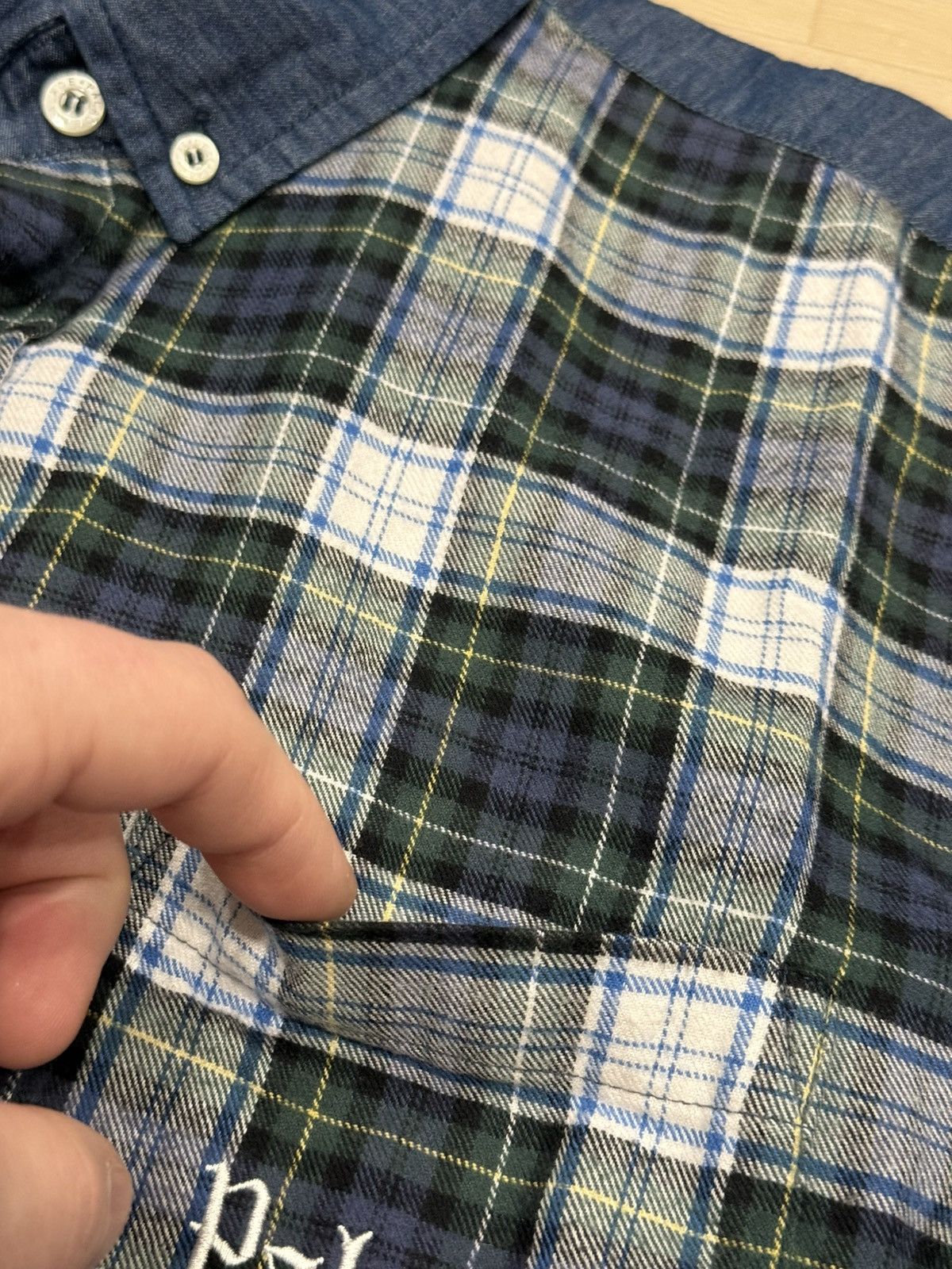 Palace Palace Check Panel Chambray Shirt Size US L / EU 52-54 / 3 - 4 Thumbnail