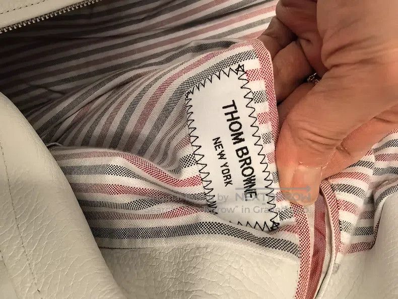 Thom Browne Thom Browne White embroidered leather jacket Size US XS / EU 42 / 0 - 4 Thumbnail
