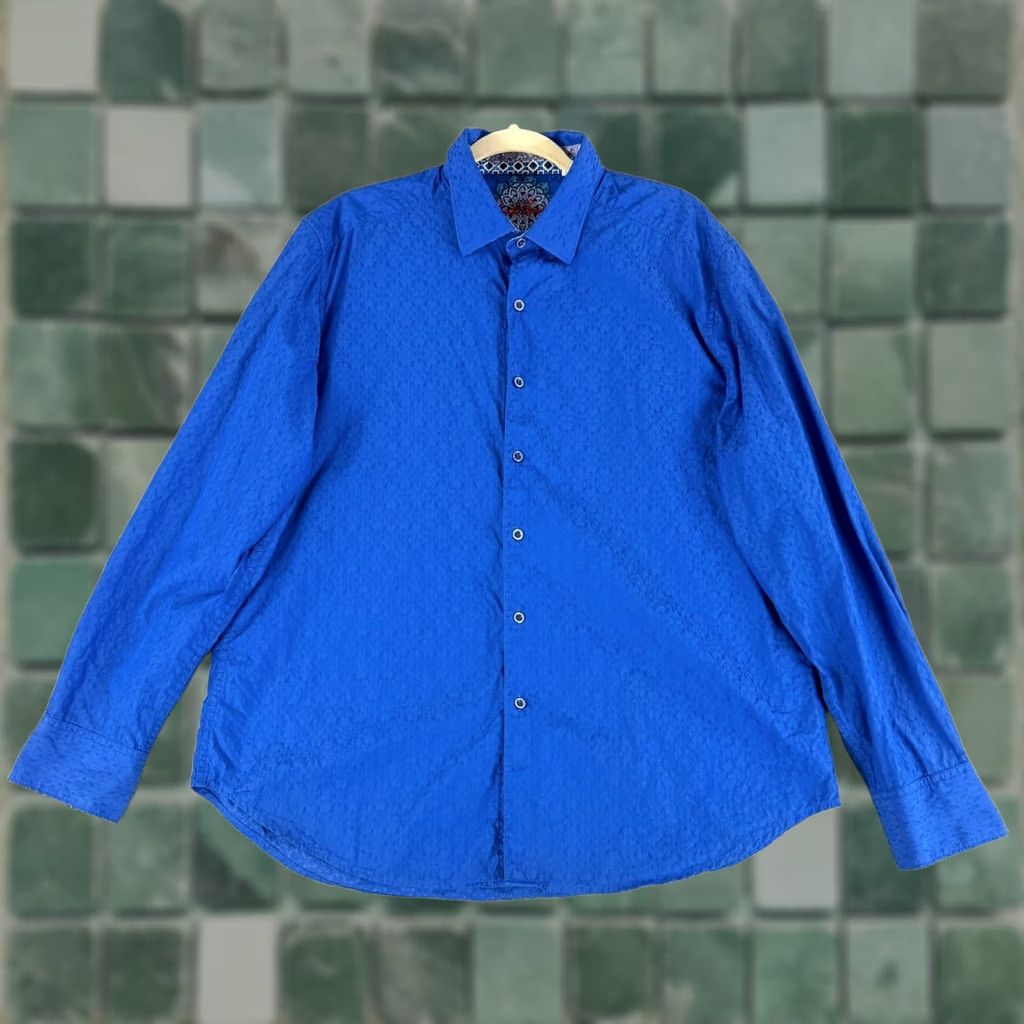 Robert Graham Robert Graham Shirt Mens 2XL Blue Jacquard Long Sleeve Button Down Classic Fit Size US XXL / EU 58 / 5 - 1 Thumbnail
