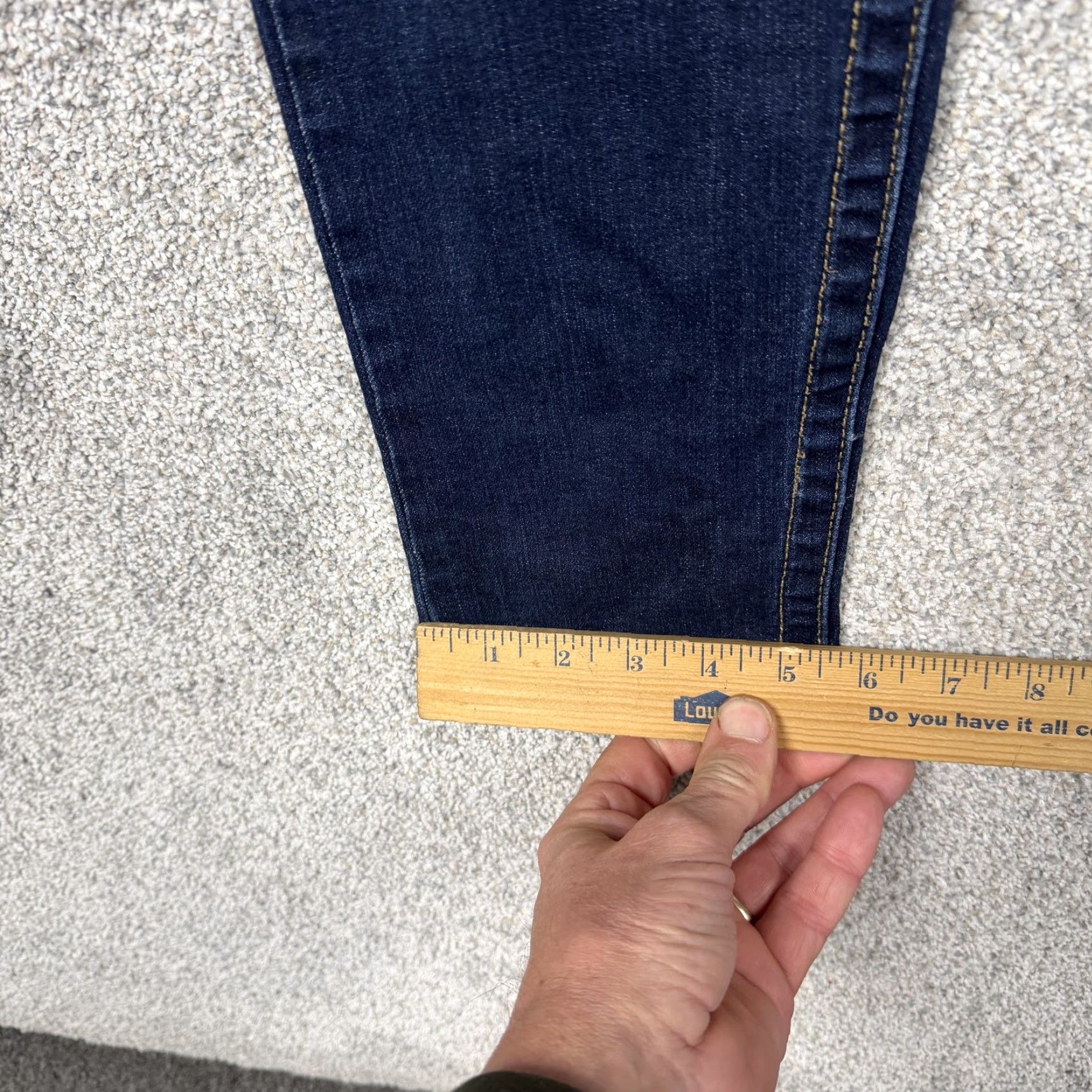 Vintage Seven7 Tummyless High Rise Skinny Jeans Womens 12 Blue Dark Wash Stretch Denim Size 34" / US 12 / IT 48 - 3 Thumbnail