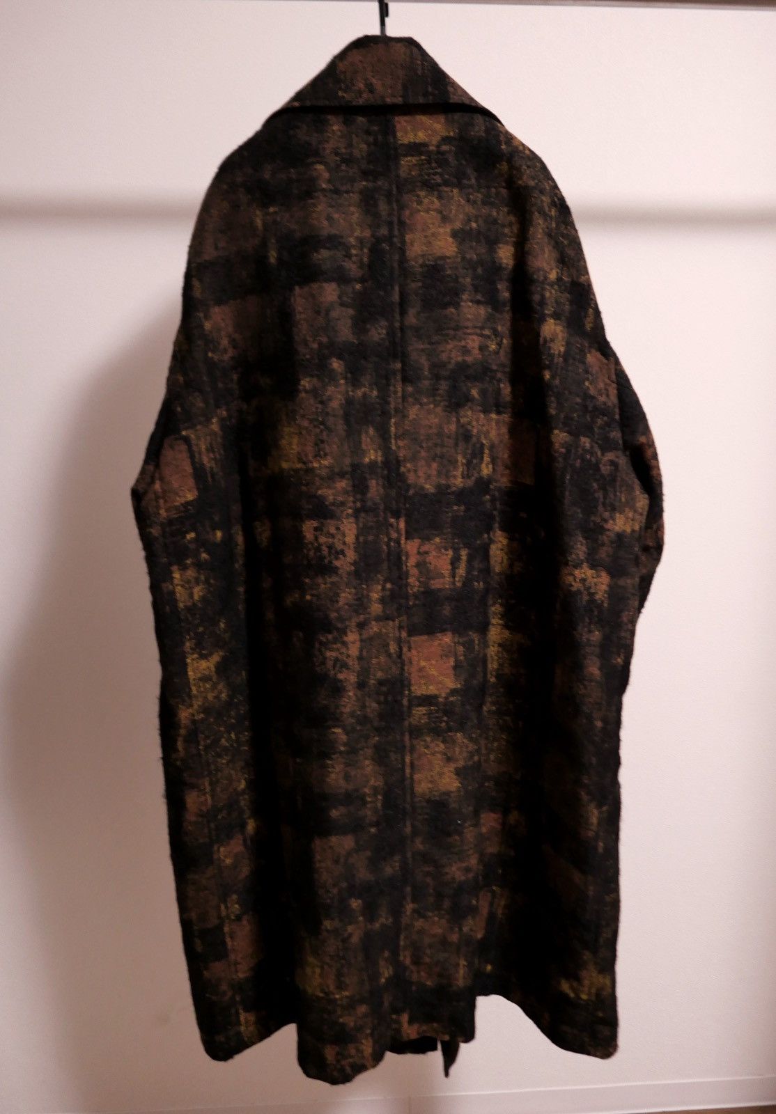 Yohji Yamamoto Yohji Yamamoto Check Jacquard Oversized Soutien Collar Coat Size 46L - 3 Thumbnail