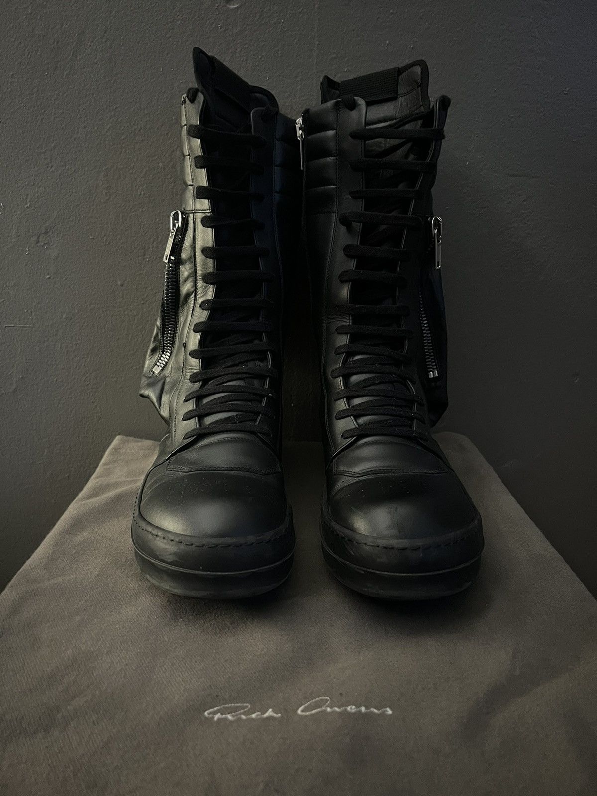 image of Rick Owens Cargo Baskets Shoes in Black, Men's (Size 9)
