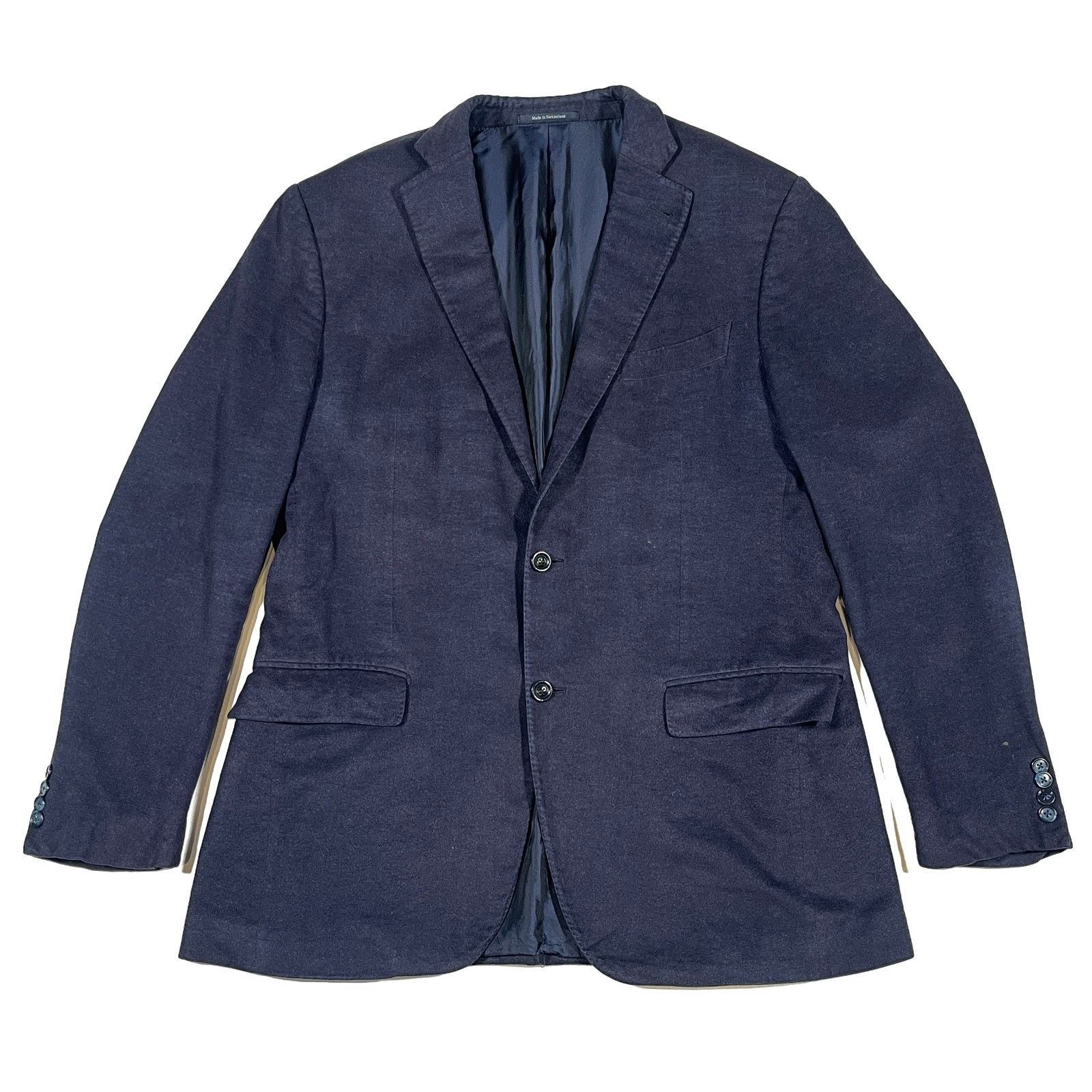 Ermenegildo Zegna Ermenegildo Zegna Mil. Easy Navy Silk jacket Coat Size 54 Size 54L - 1 Thumbnail