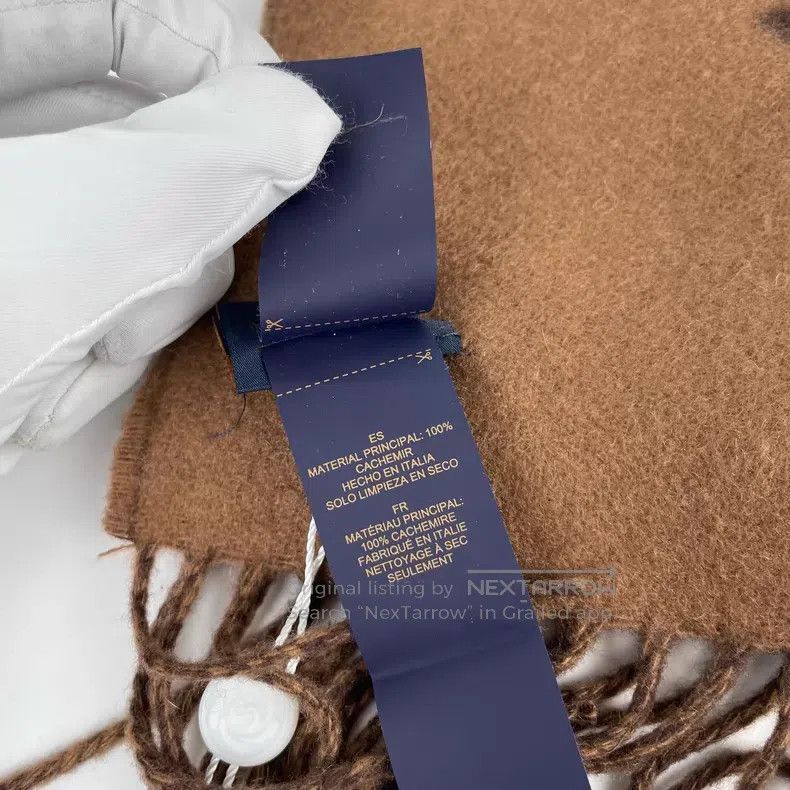 Louis Vuitton Louis Vuitton Brown dark brown presbyopic printed cashmere Size ONE SIZE - 8 Thumbnail