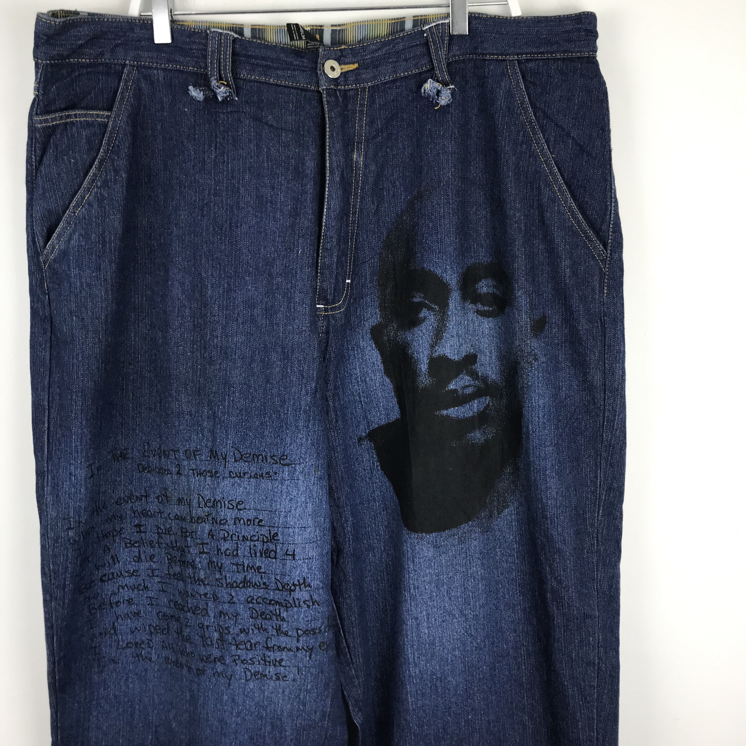 Makaveli X179 BIG SIZE TUPAC MAKAVELI RAP JEANS HIP HOP Size US 43 - 3 Thumbnail