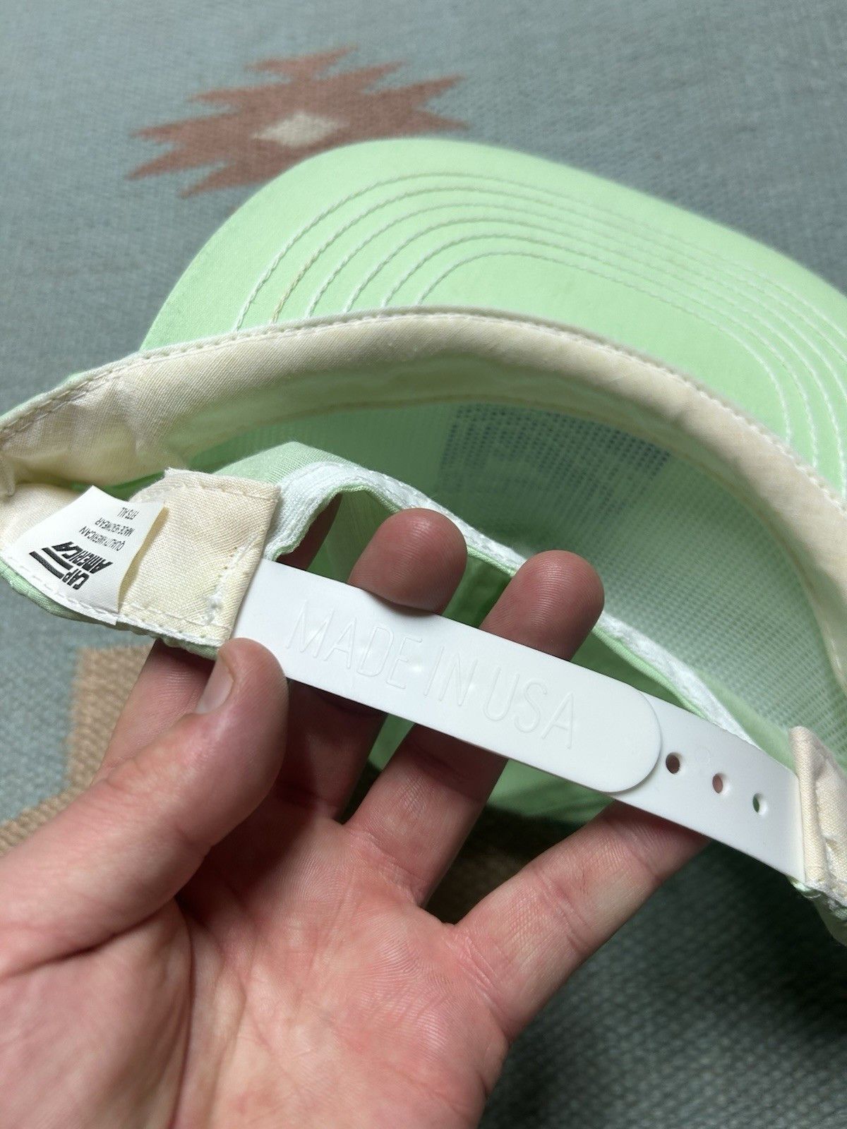 Vintage Vtg 90 SnapBack hat Maalox Plus mint creme green made in USA Size ONE SIZE - 8 Thumbnail